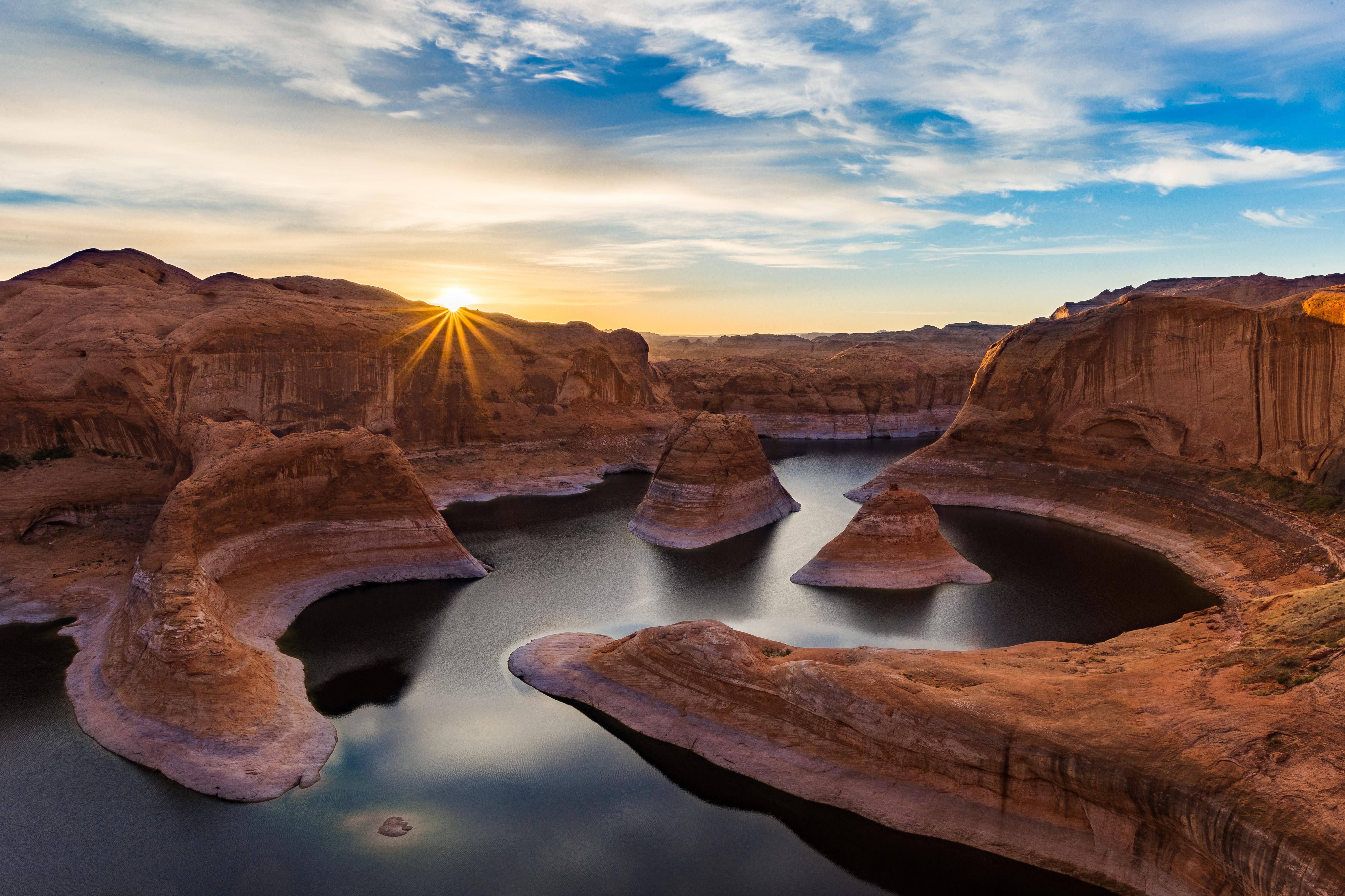 Sunrise at Reflection Canyon, Lake Powell, UT [5457 x 3638] Nature