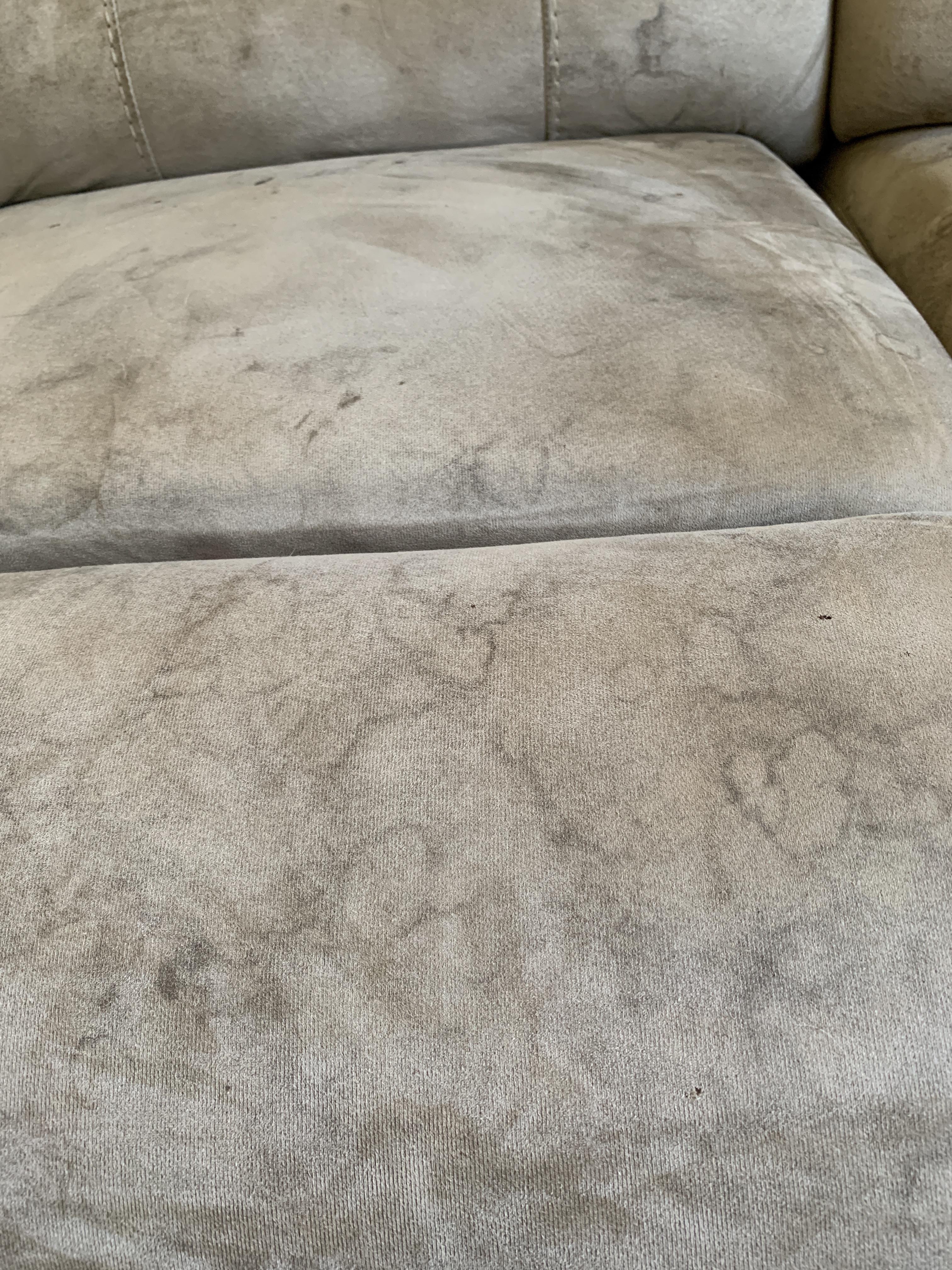 Inherited a microfiber couch with these kinds of stains. Any advice on