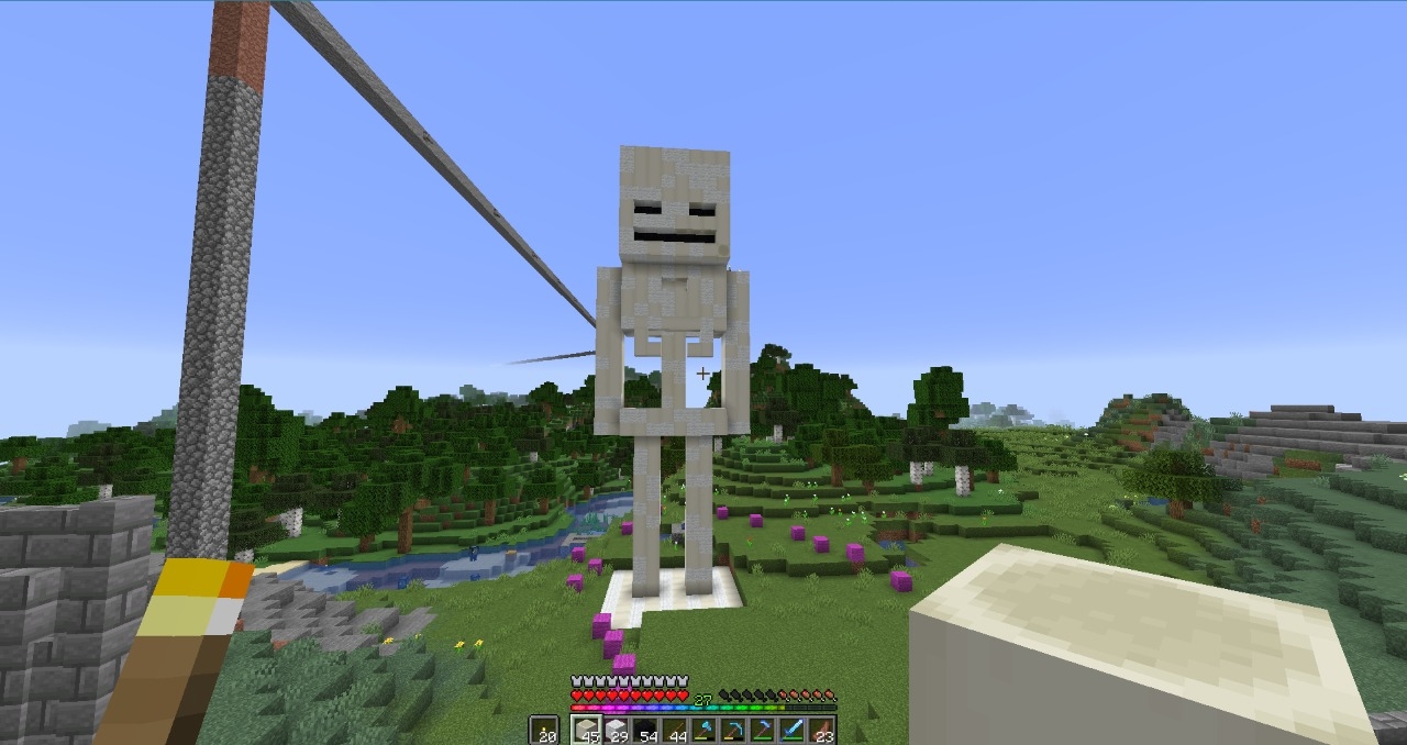 Skeleton Statue, i build in survival obove my spawner, What do u guys
