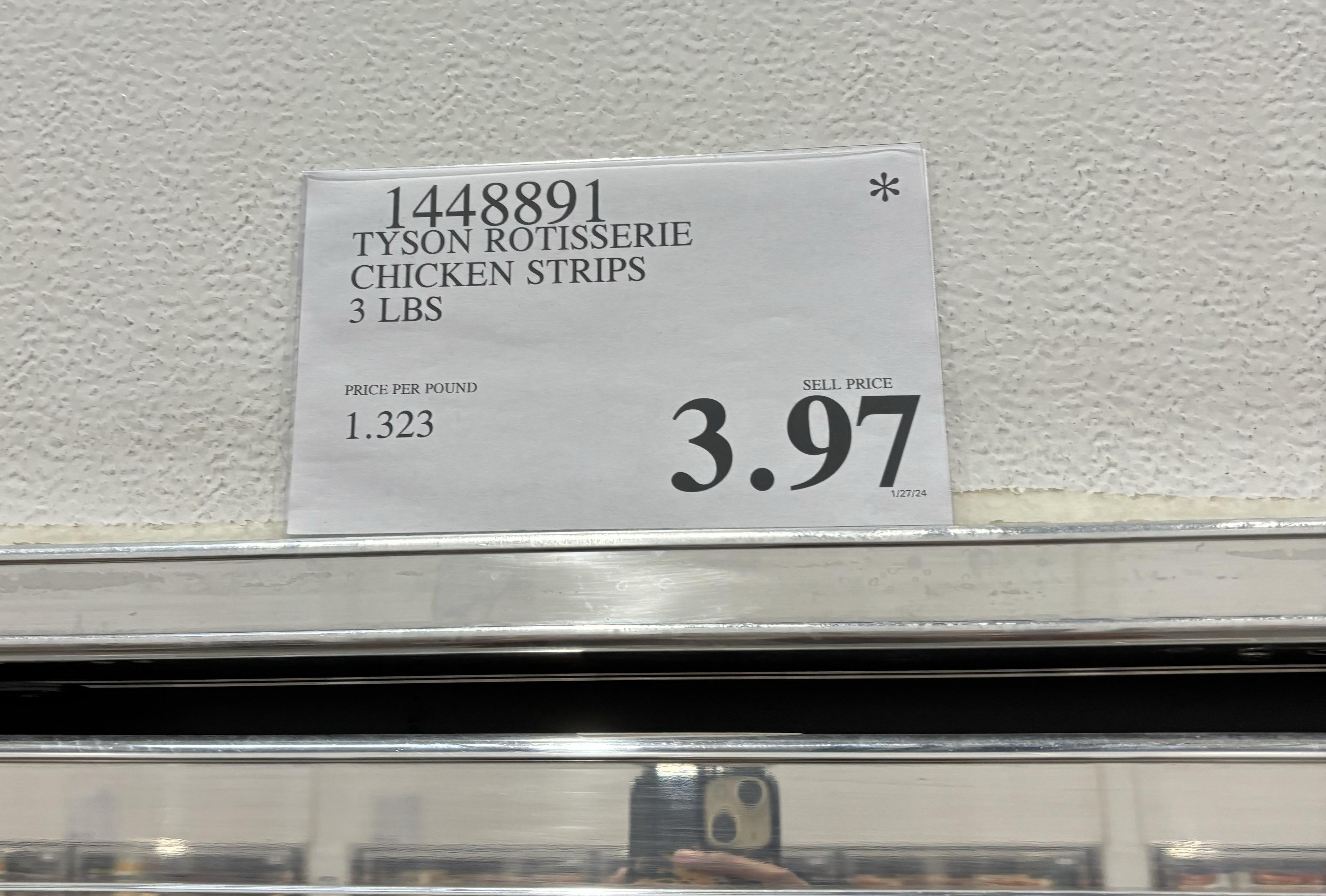 Tyson Rotisserie Strips 3.97 Raleigh NC Costco .97 clearance r/Costco