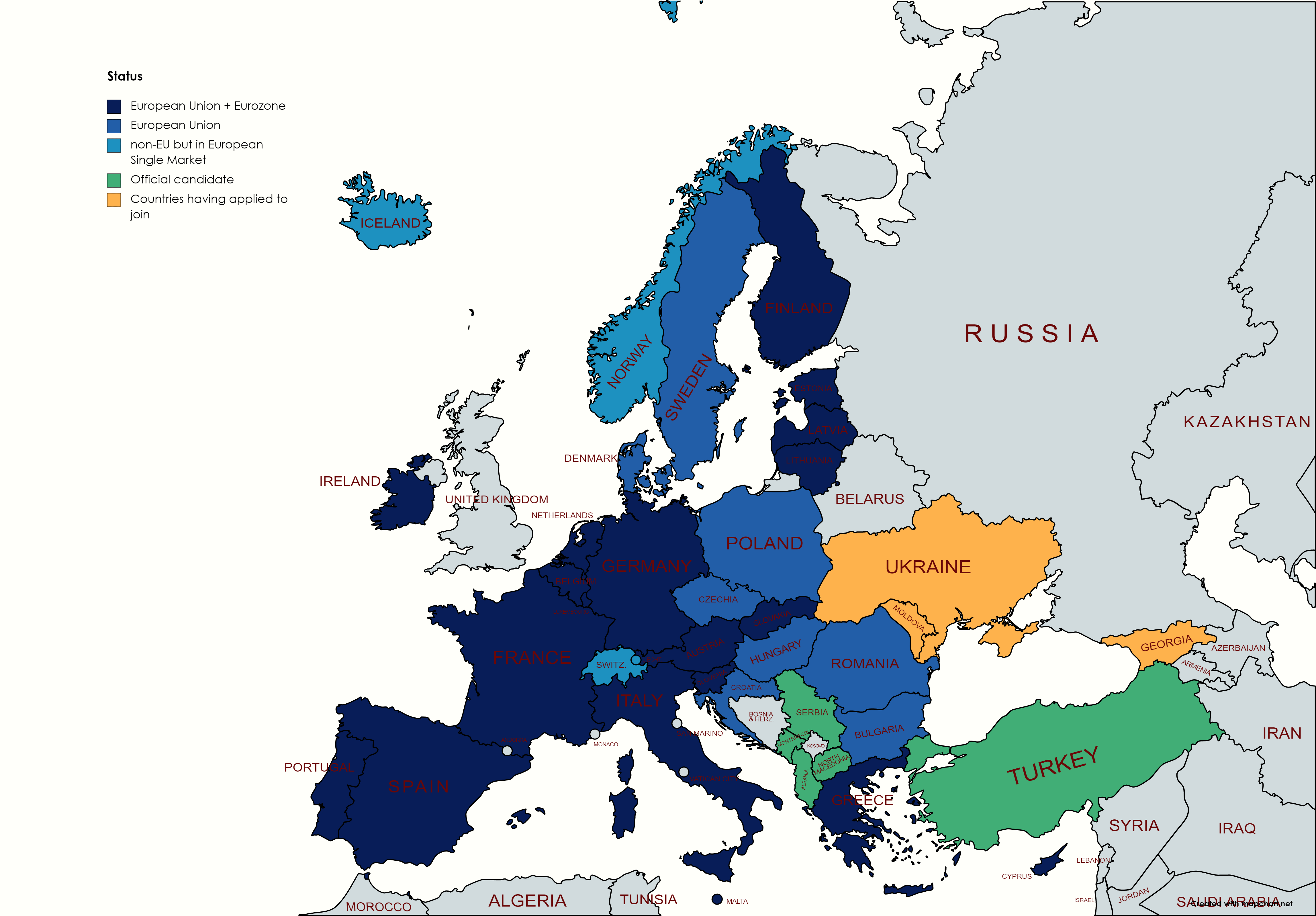 Status of the enlargement of the European Union r/MapPorn