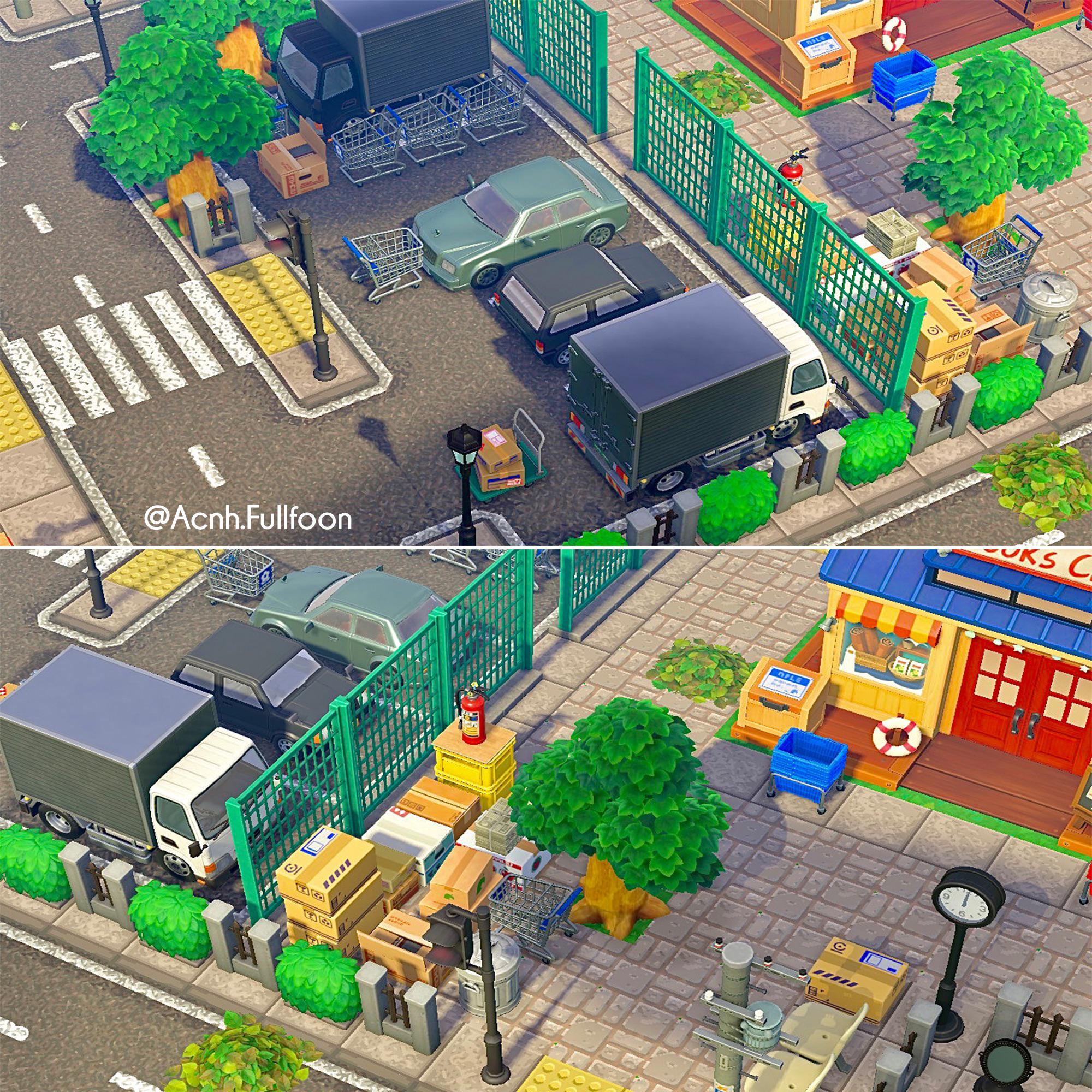 Nook's cranny parking lot i did on my citycore island! r/AnimalCrossing