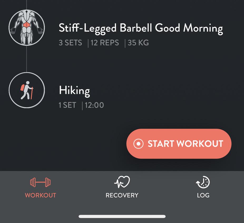 Fitbod wants me to strap on my backpack and go for a quick hike at the