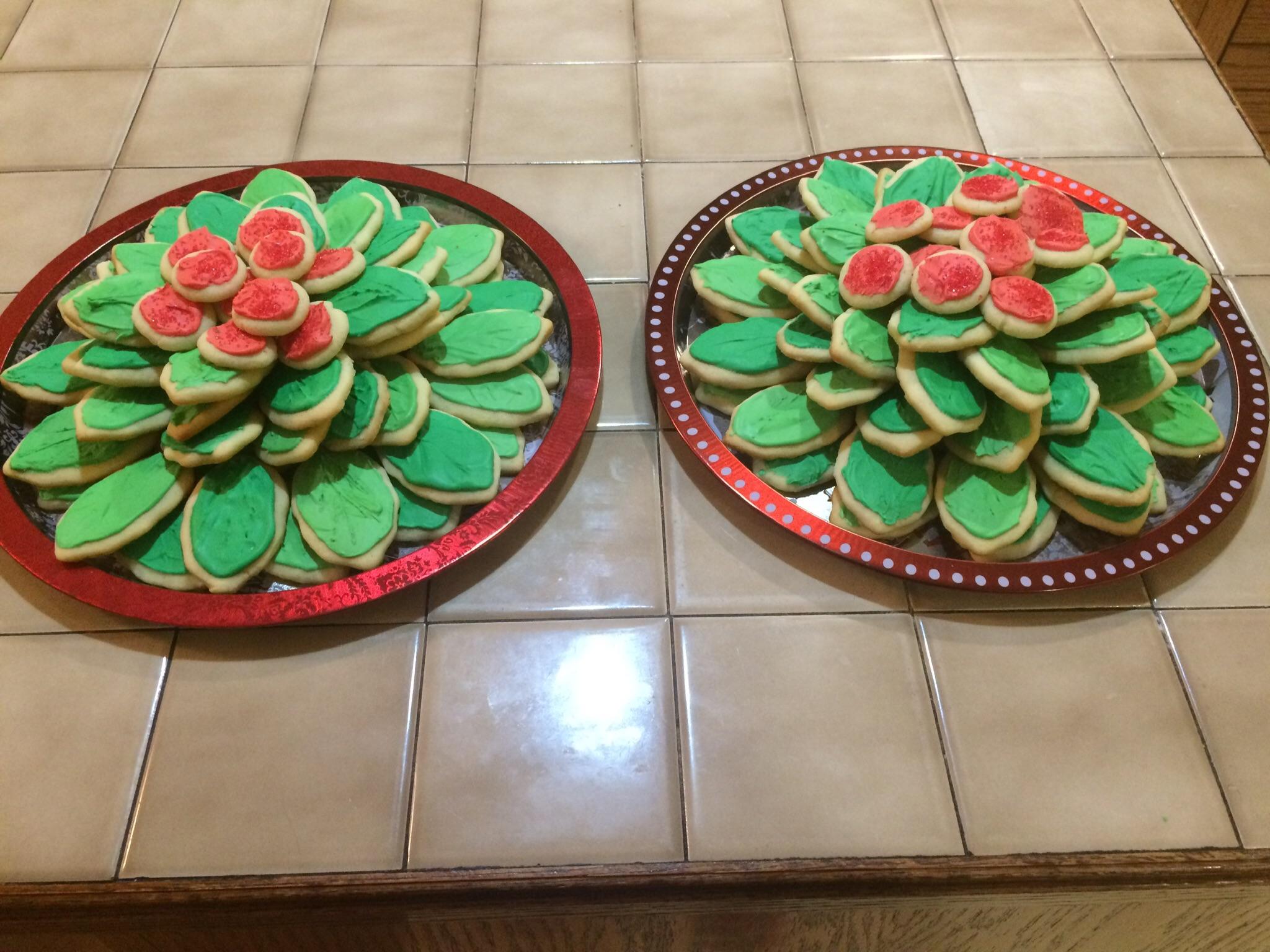 Christmas cookies I had made for work. Lemon sugar cookies and almond