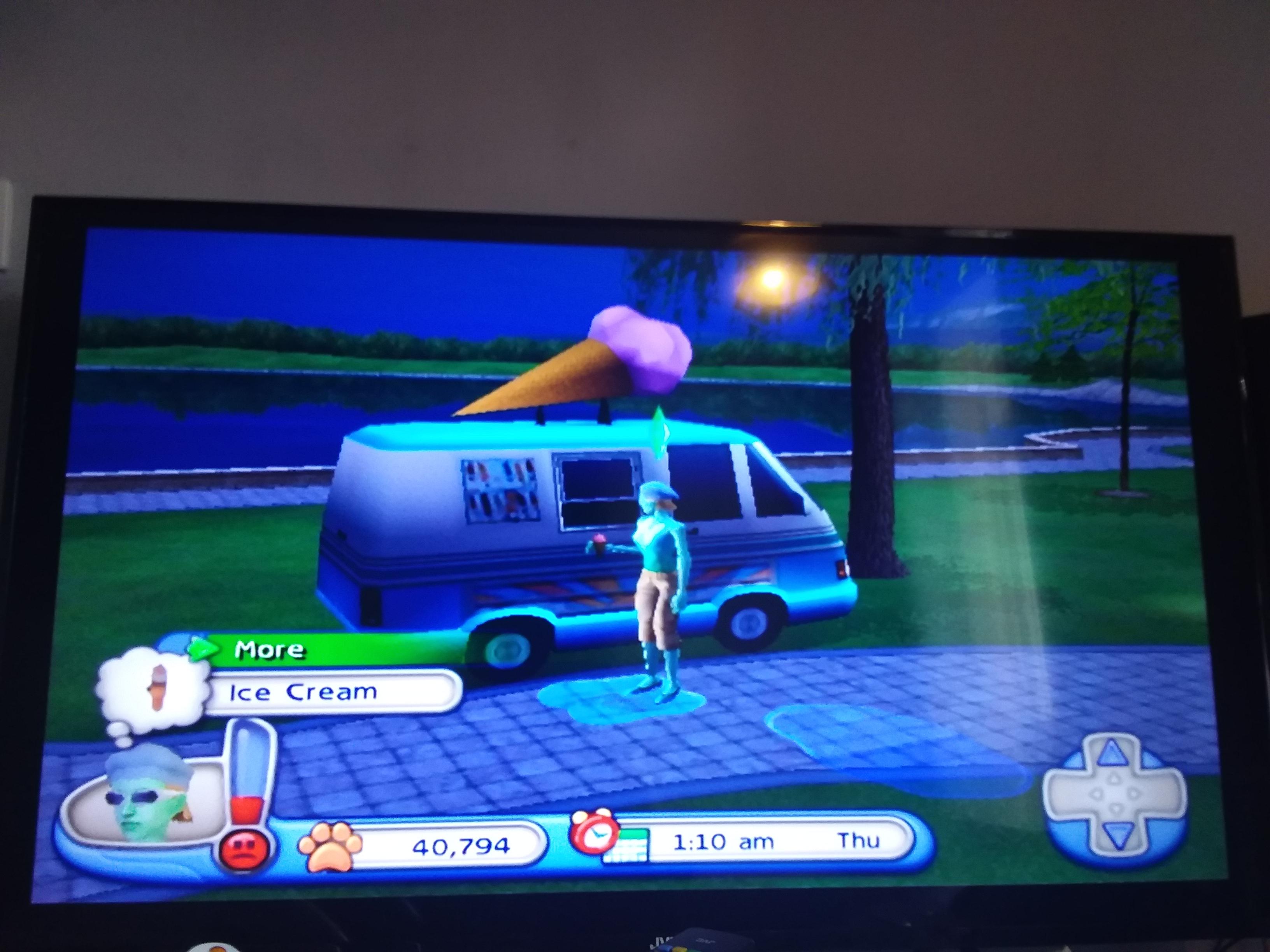 Will the ice cream truck come to our sims homes? (Sims 2 pets ps2) r