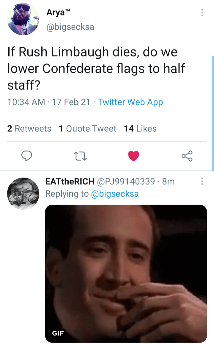 Half mast for rush r/BlackPeopleTwitter