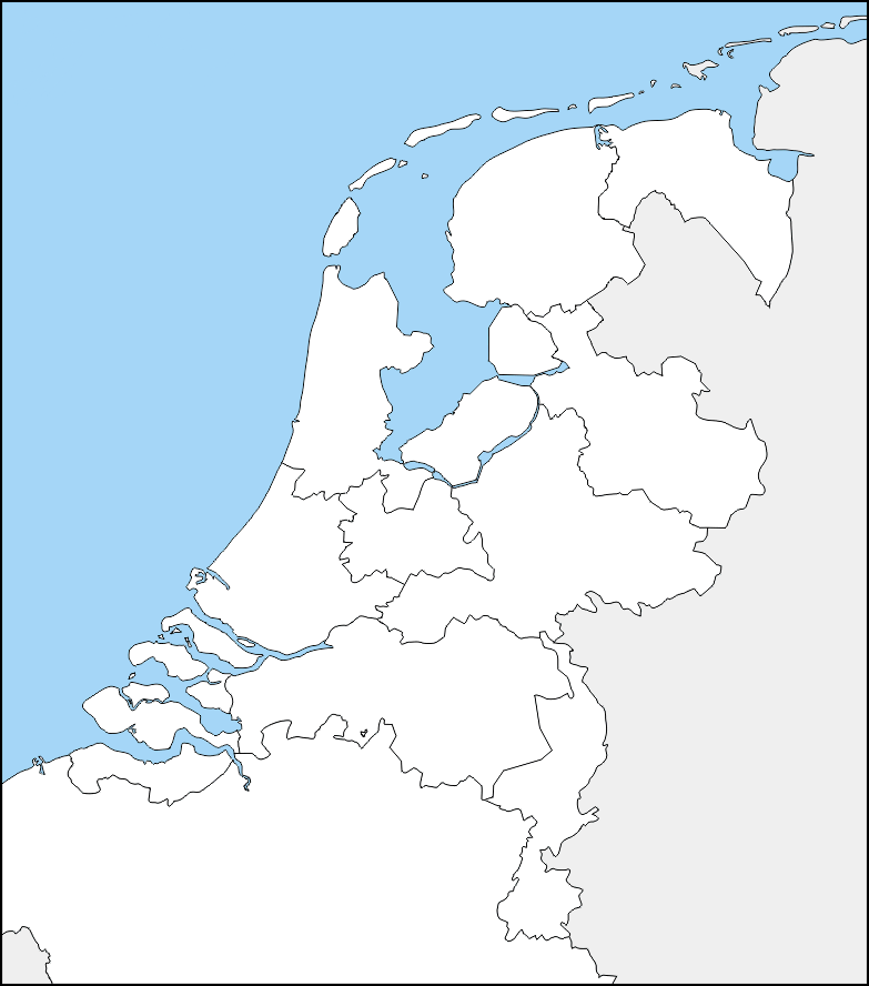 Lege Nederlandse Kaart Een heel normale kaart van Nederland. cirkeltrek
