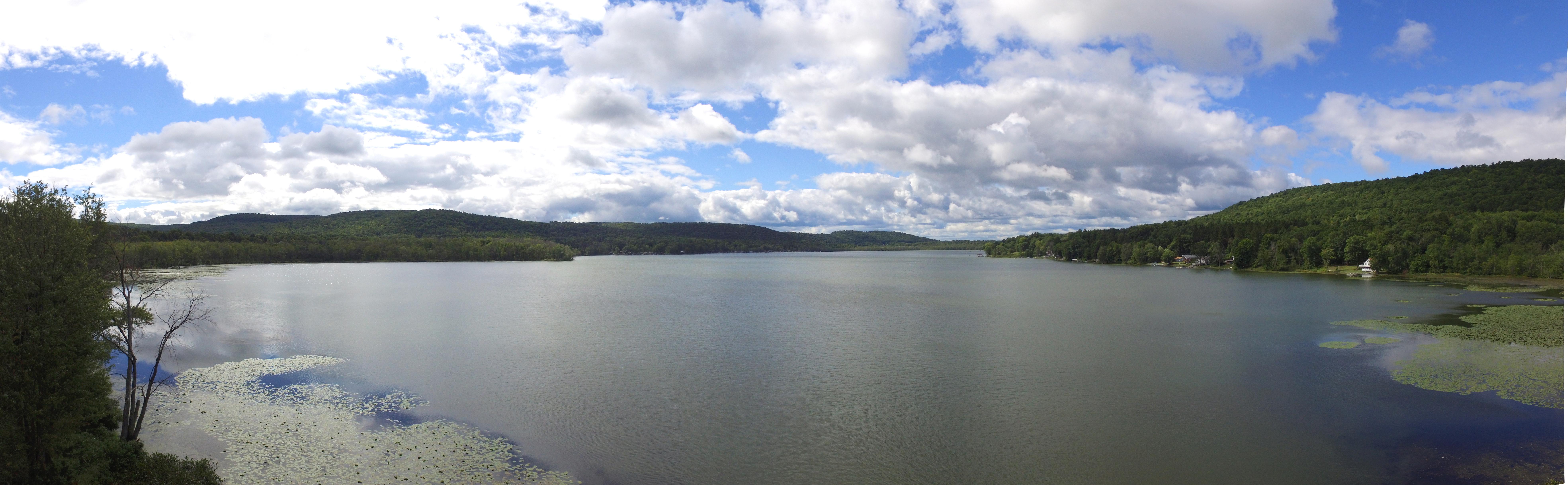 I stitched together four photos to make a panorama, Cayuta Lake, N.Y