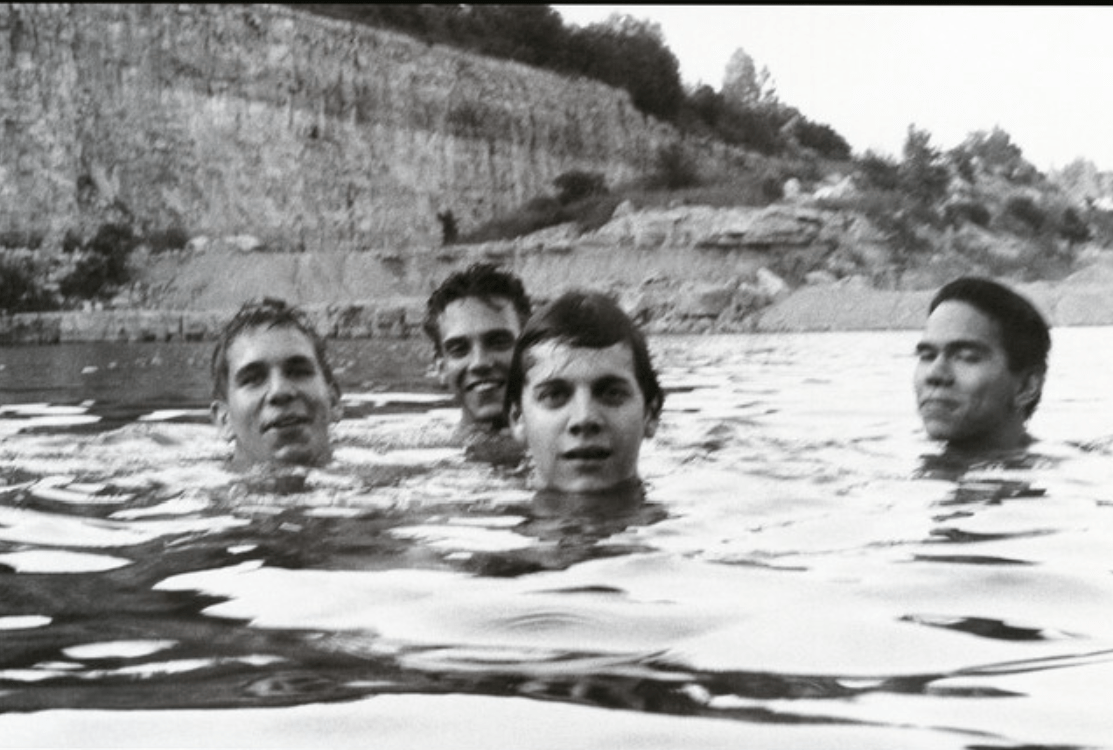 My dad and his friends in Blue Lagoon, Buxton, 1991 r/manchester
