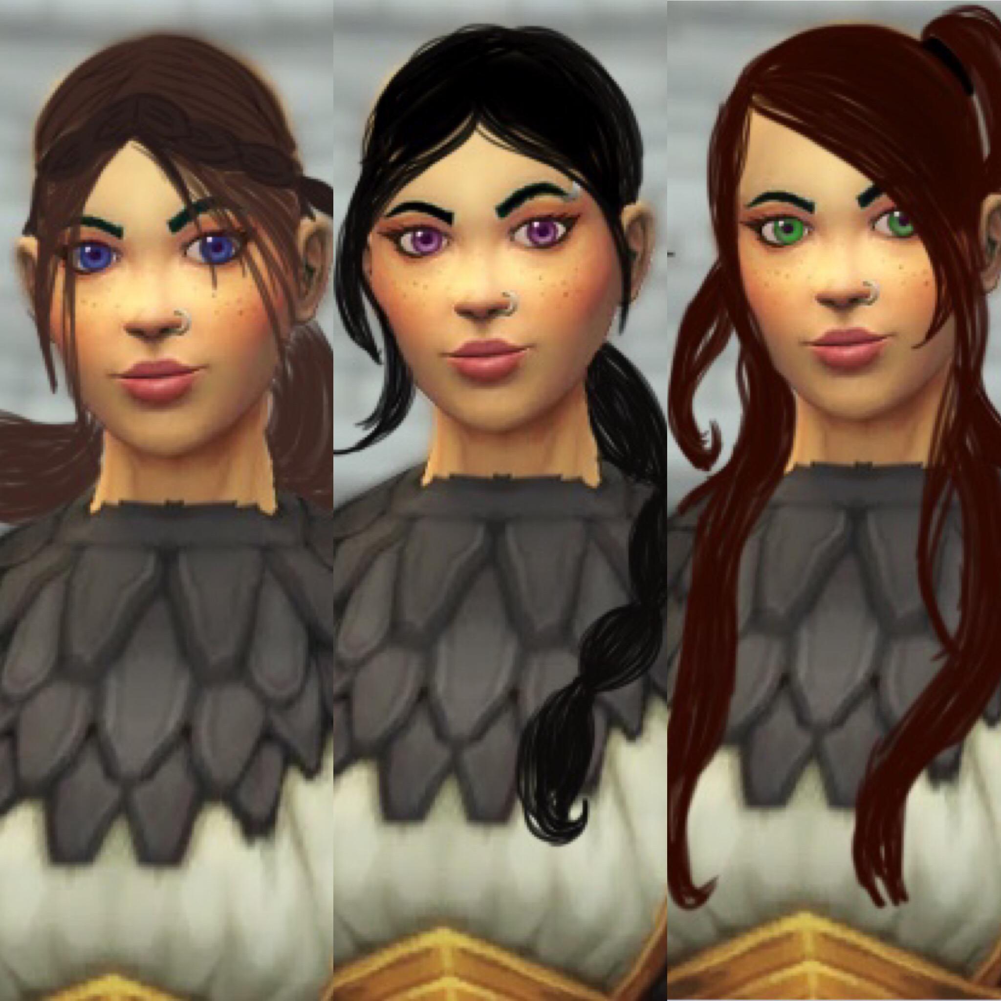 I made some hair styles I’d love for Female humans to have , hoping we