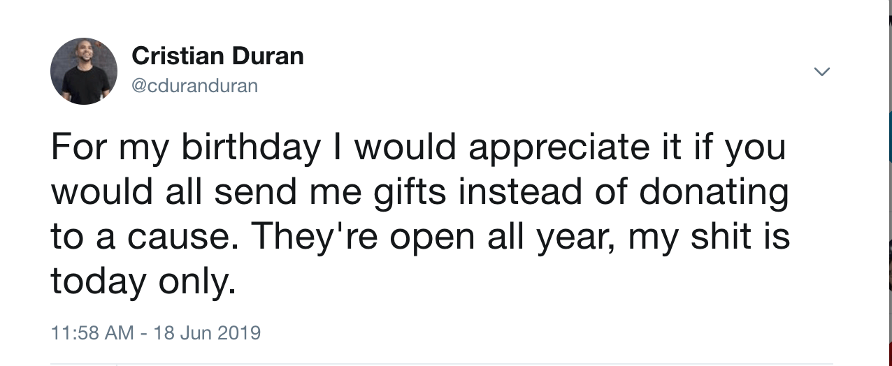 What I Really Want For My Birthday r/BlackPeopleTwitter