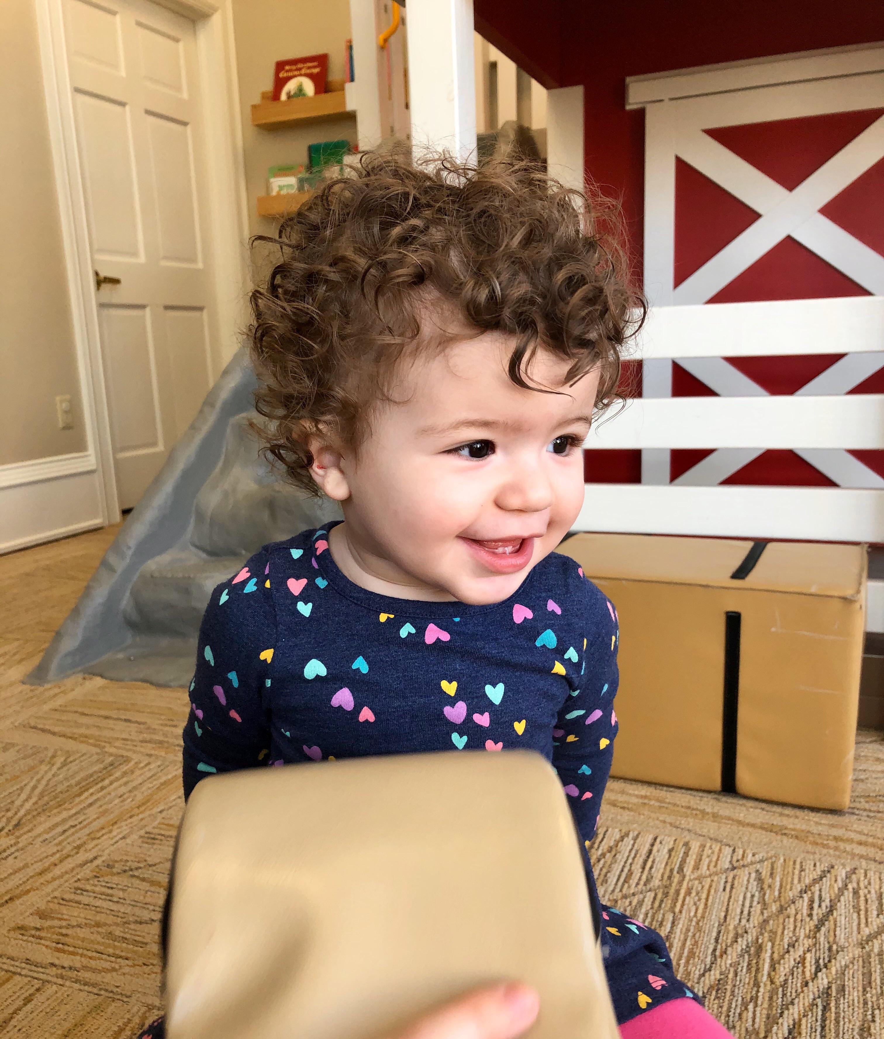 My oneyear old having her best hair day so far curlyhair