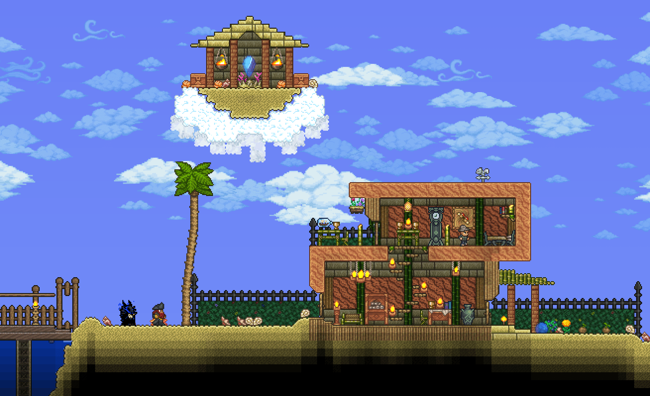 I made a modern house in the beach! r/Terraria