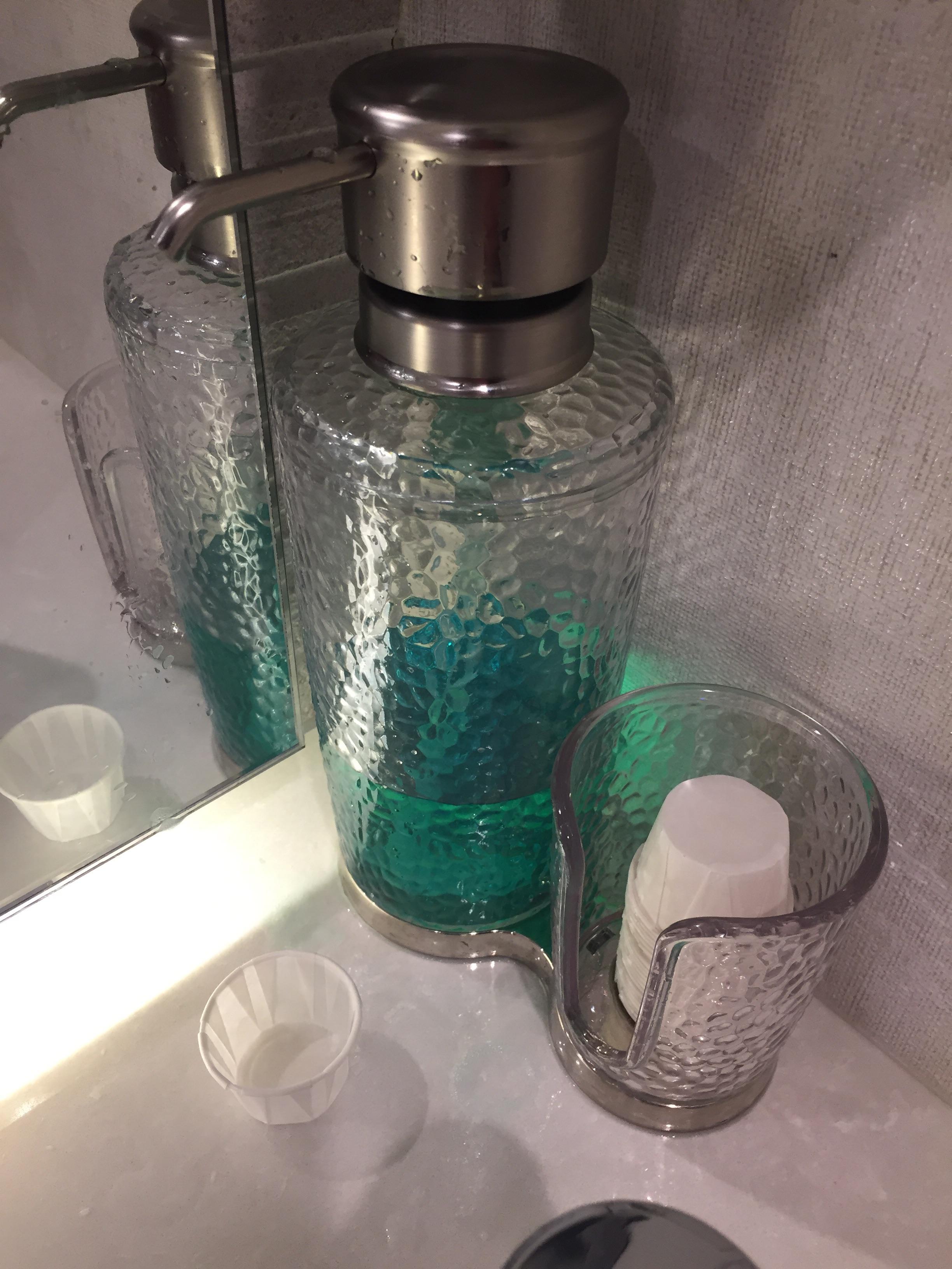 This Japanese ramen restaurant has a mouthwash dispenser in the