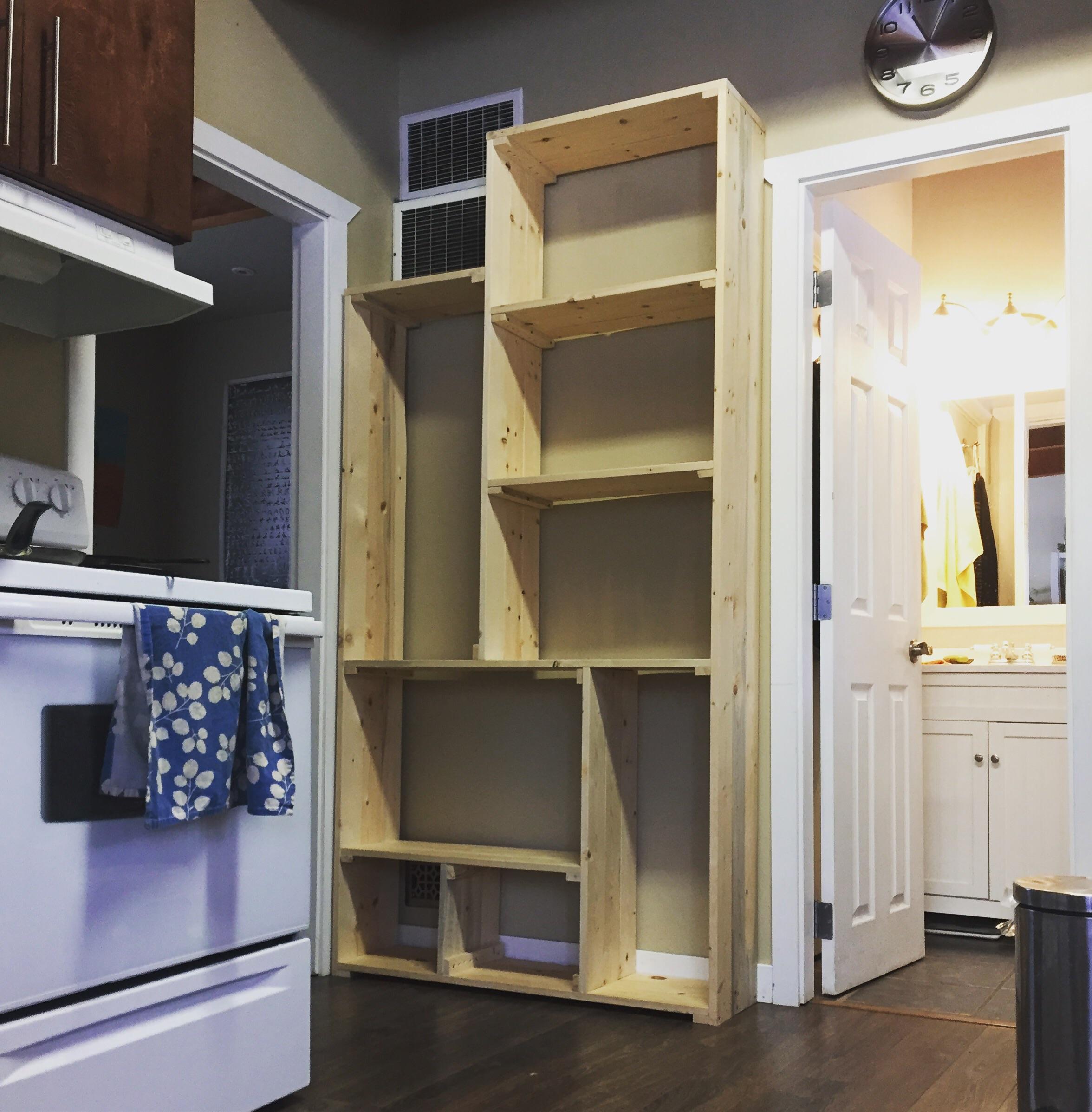 Made a custom shelving unit for my kitchen! r/somethingimade