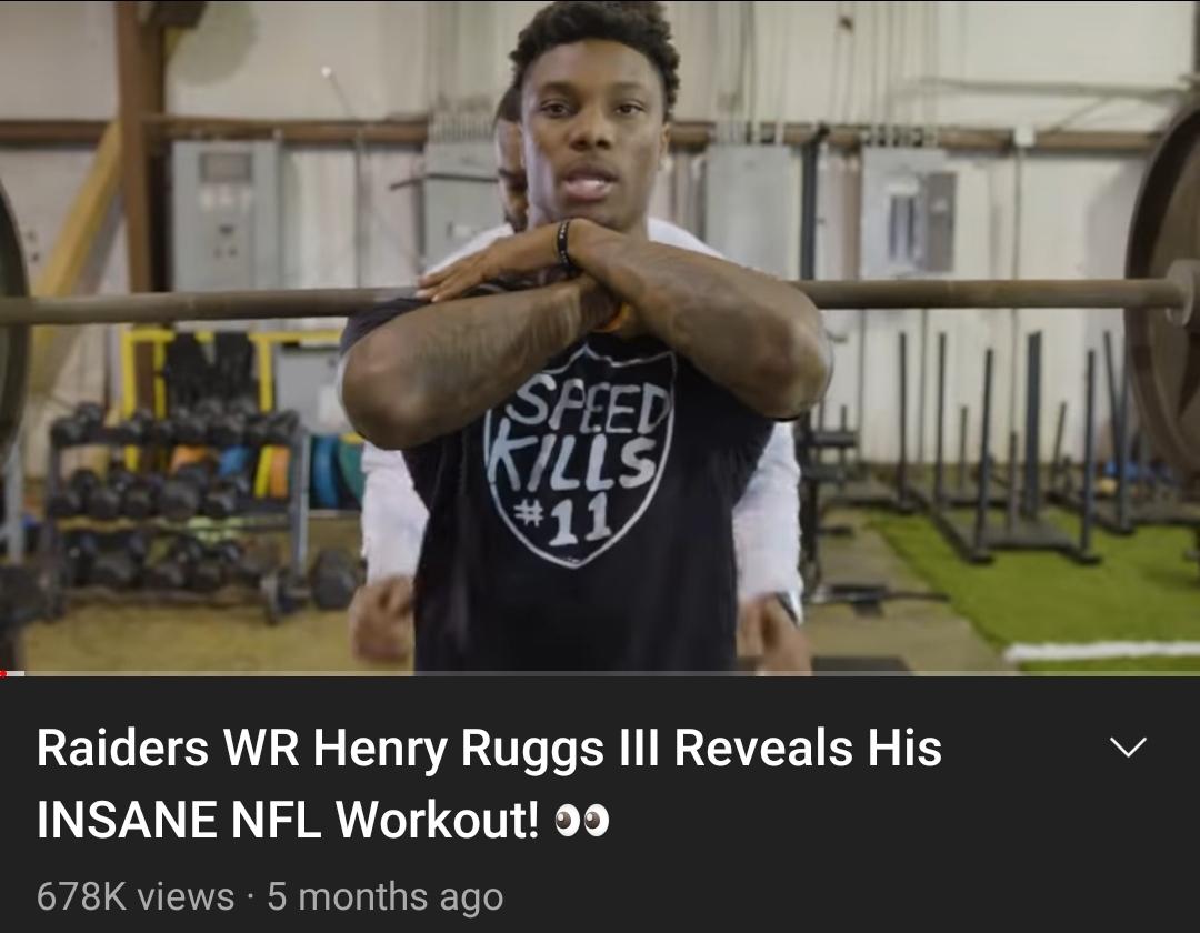 Blursed photo of Henry ruggs workout video, speed kills r/blursedimages