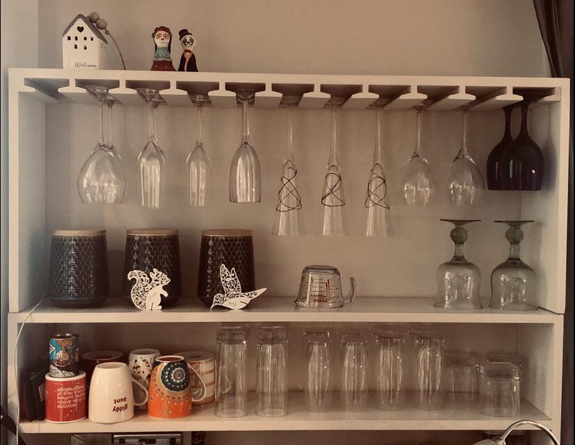 Wine glass storage finished r/woodworking