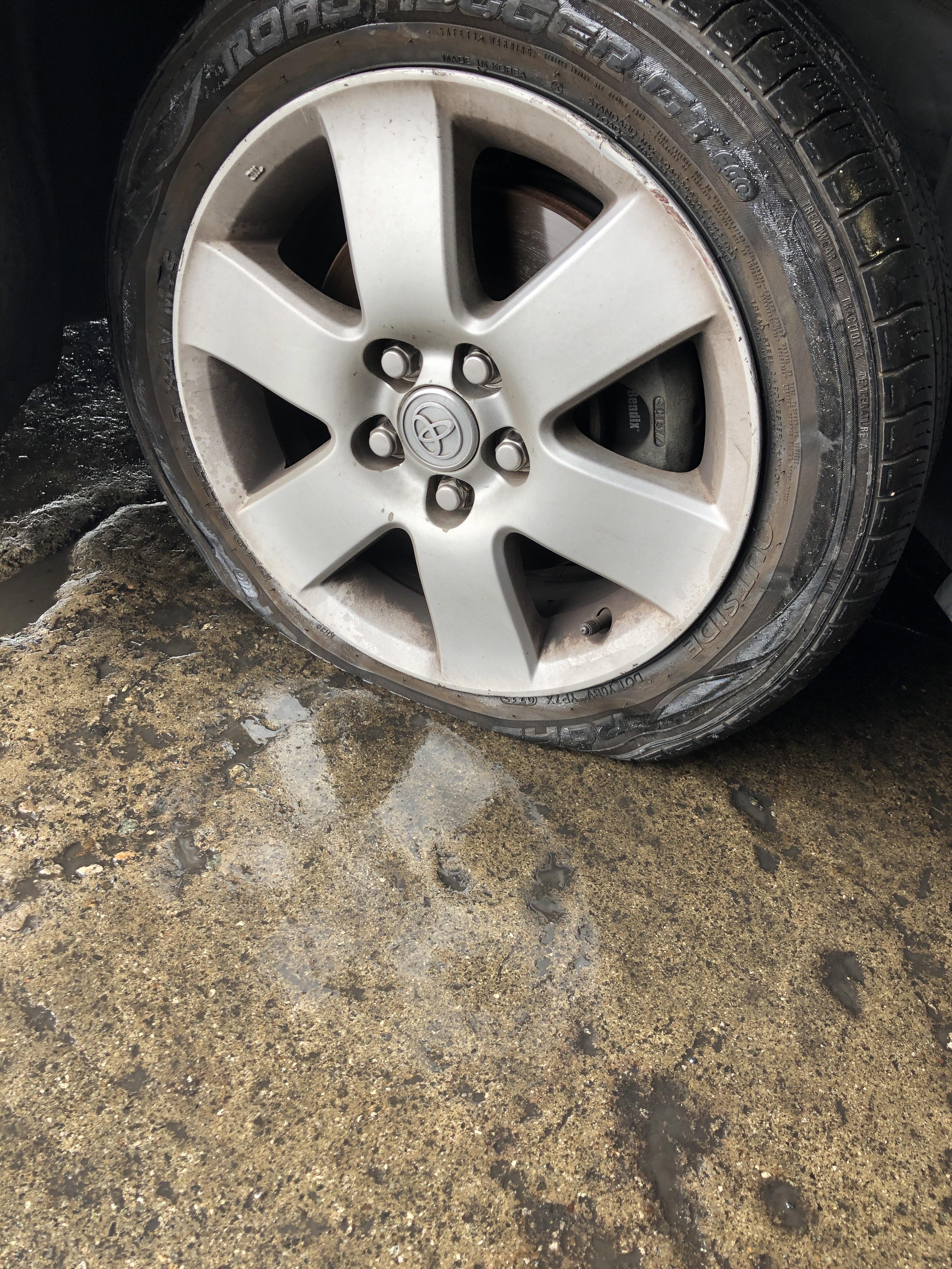 Got a flat tire today while on delivery to the Hollywood Hills. When