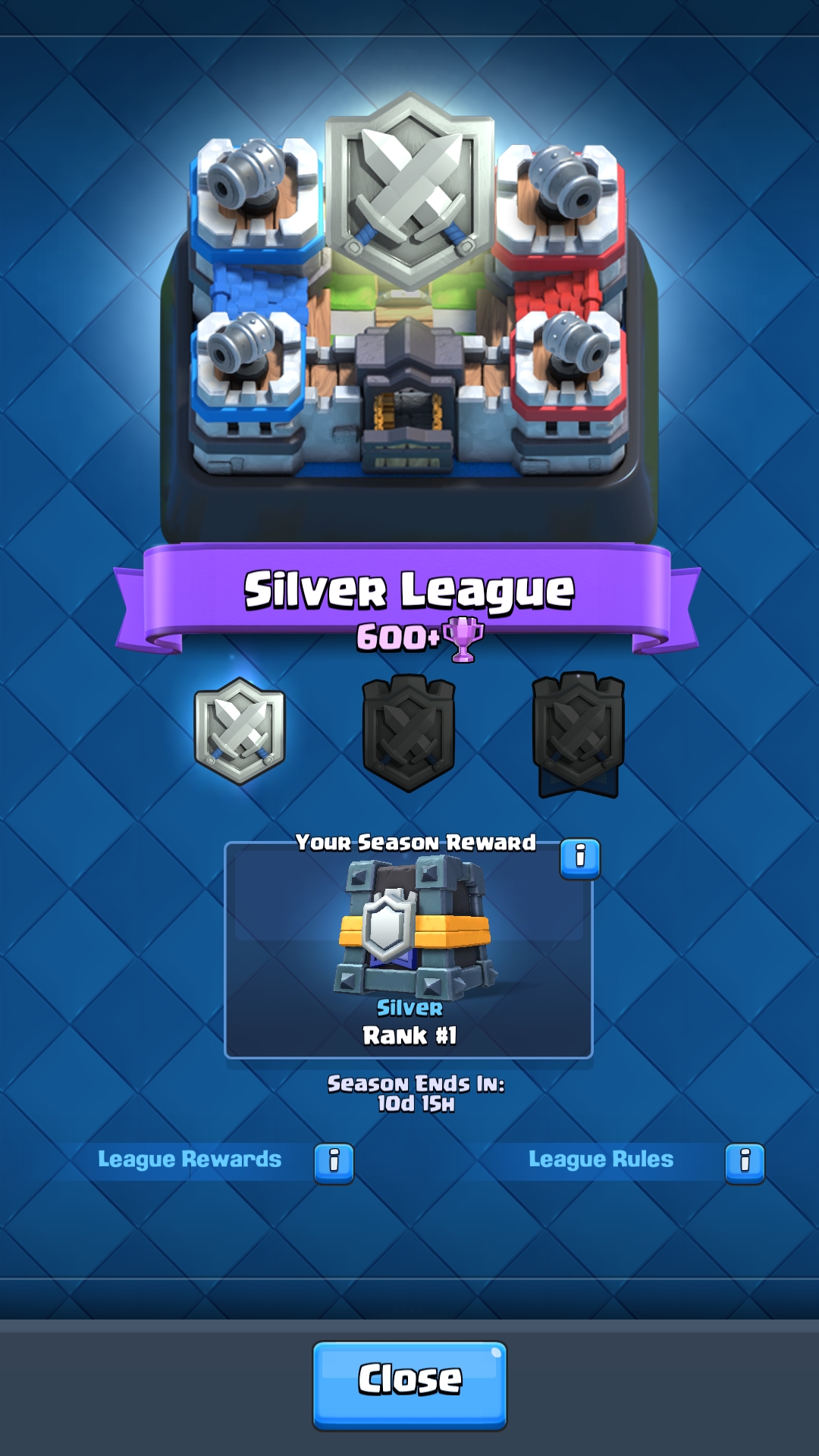 After a perfect War and getting 686 trophies total, my clan advanced to