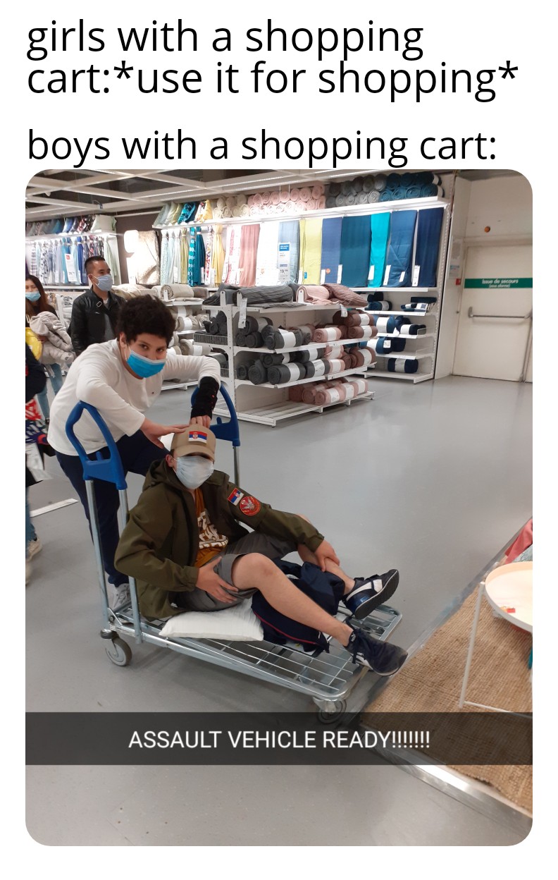 I had to take this picture at IKEA with my best friend while having a ride on the shopping cart