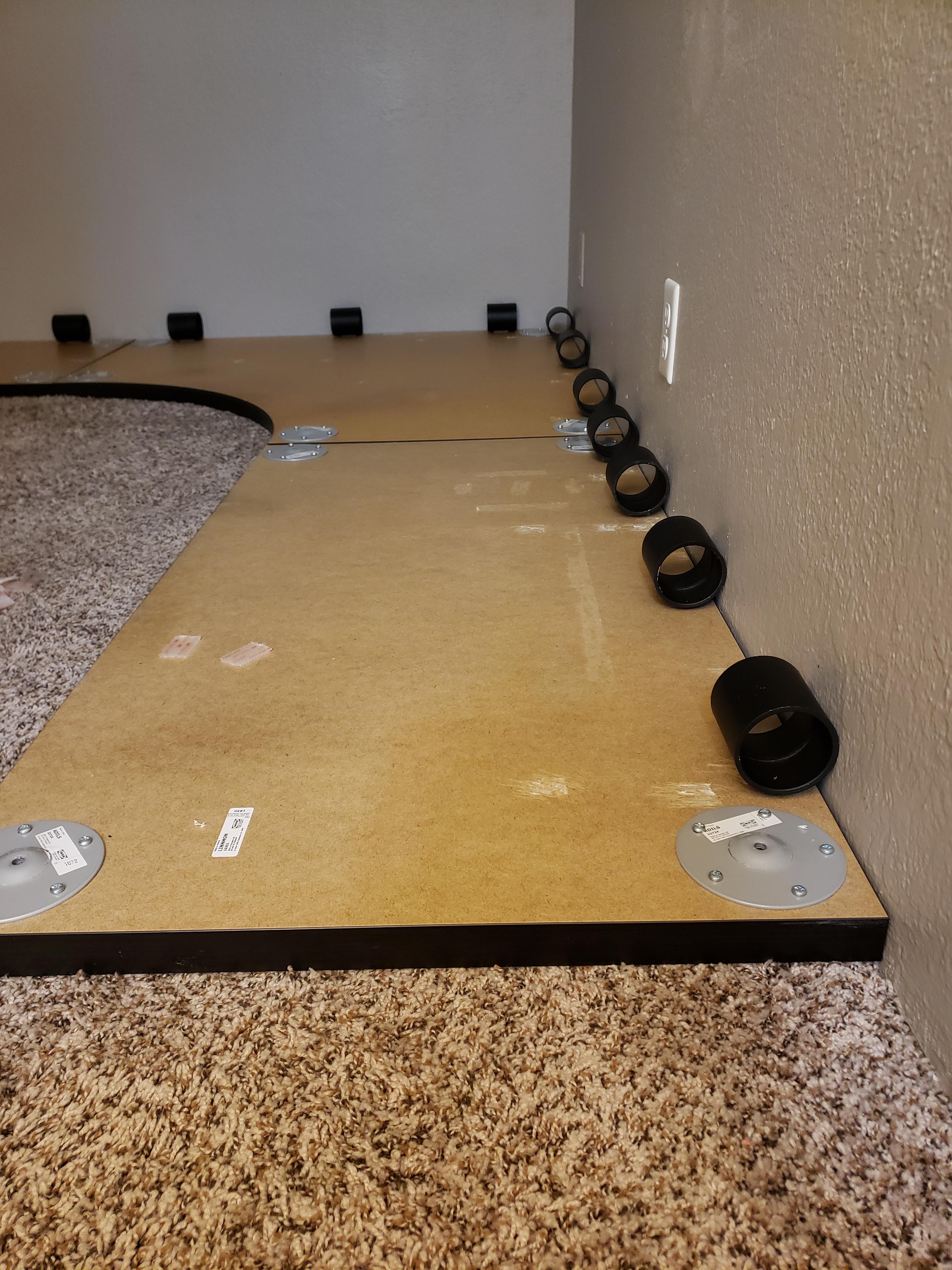 Cable Management Tip Use 2inch PVC connectors under your desk to