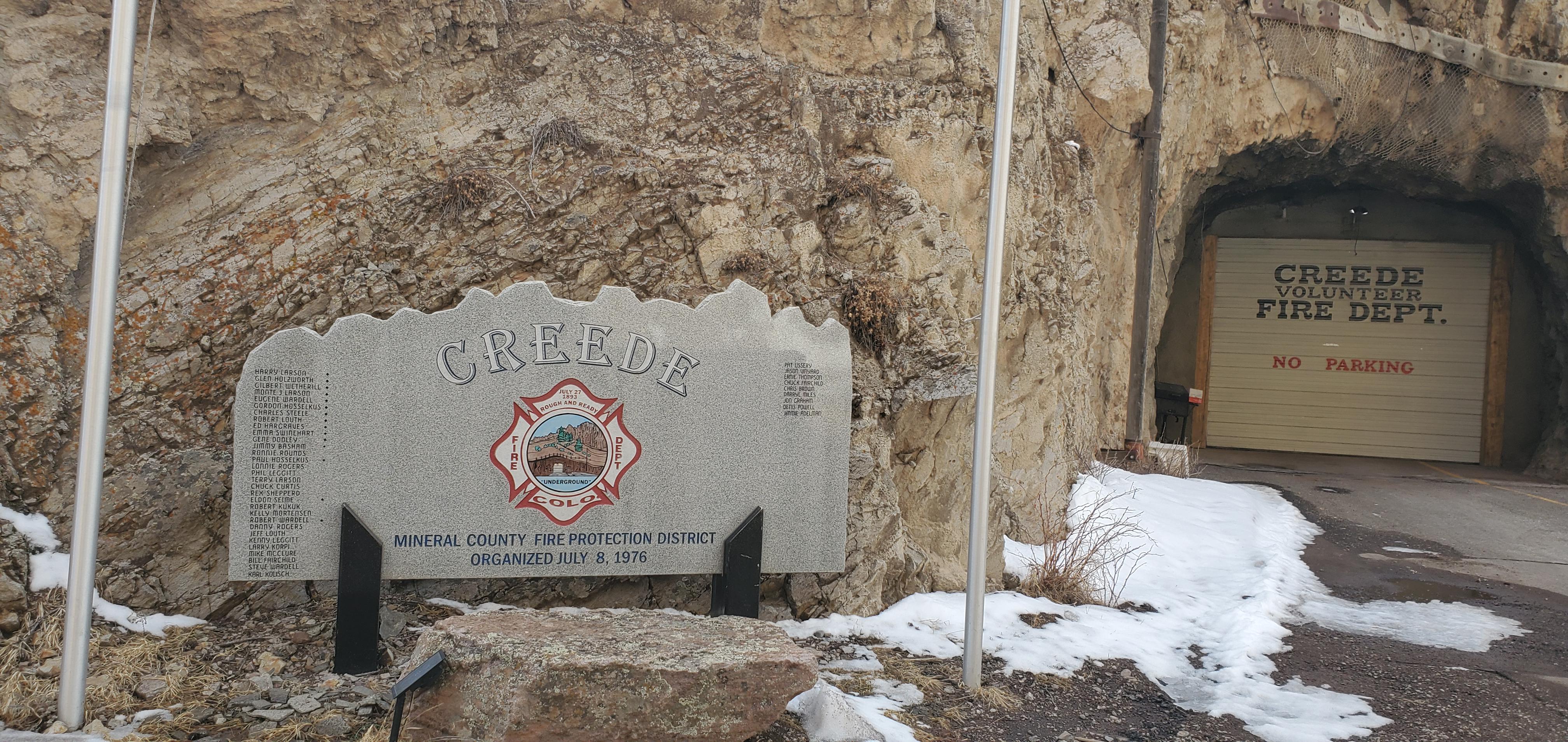 This fire station in Creede Colorado is built in an old mineshaft. r