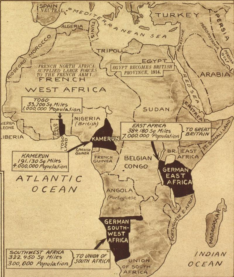 Africa Map Durning Ww1 Map of Africa during WW1 MapPorn