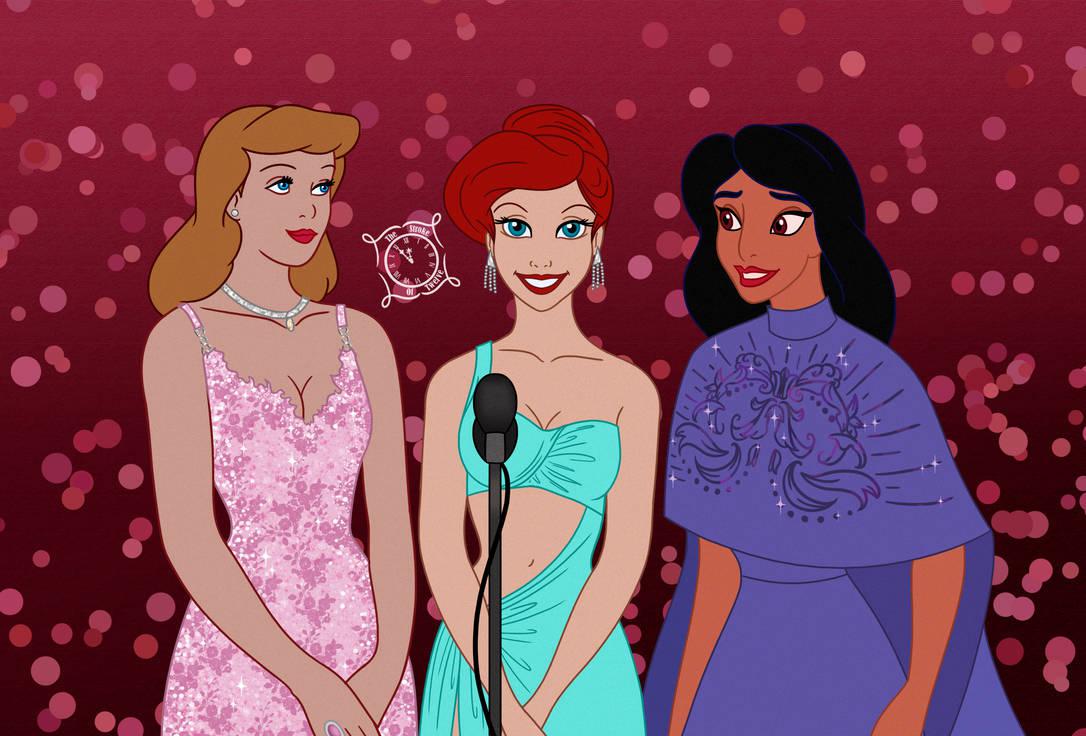 Oscar night with Cinderella, Ariel and Jasmine by TheStrokeofTwelve r
