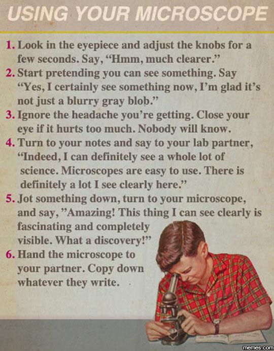 How to use a microscope r/funny