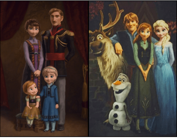 Anna and Elsa are replaying their mother and father poses r/Frozen