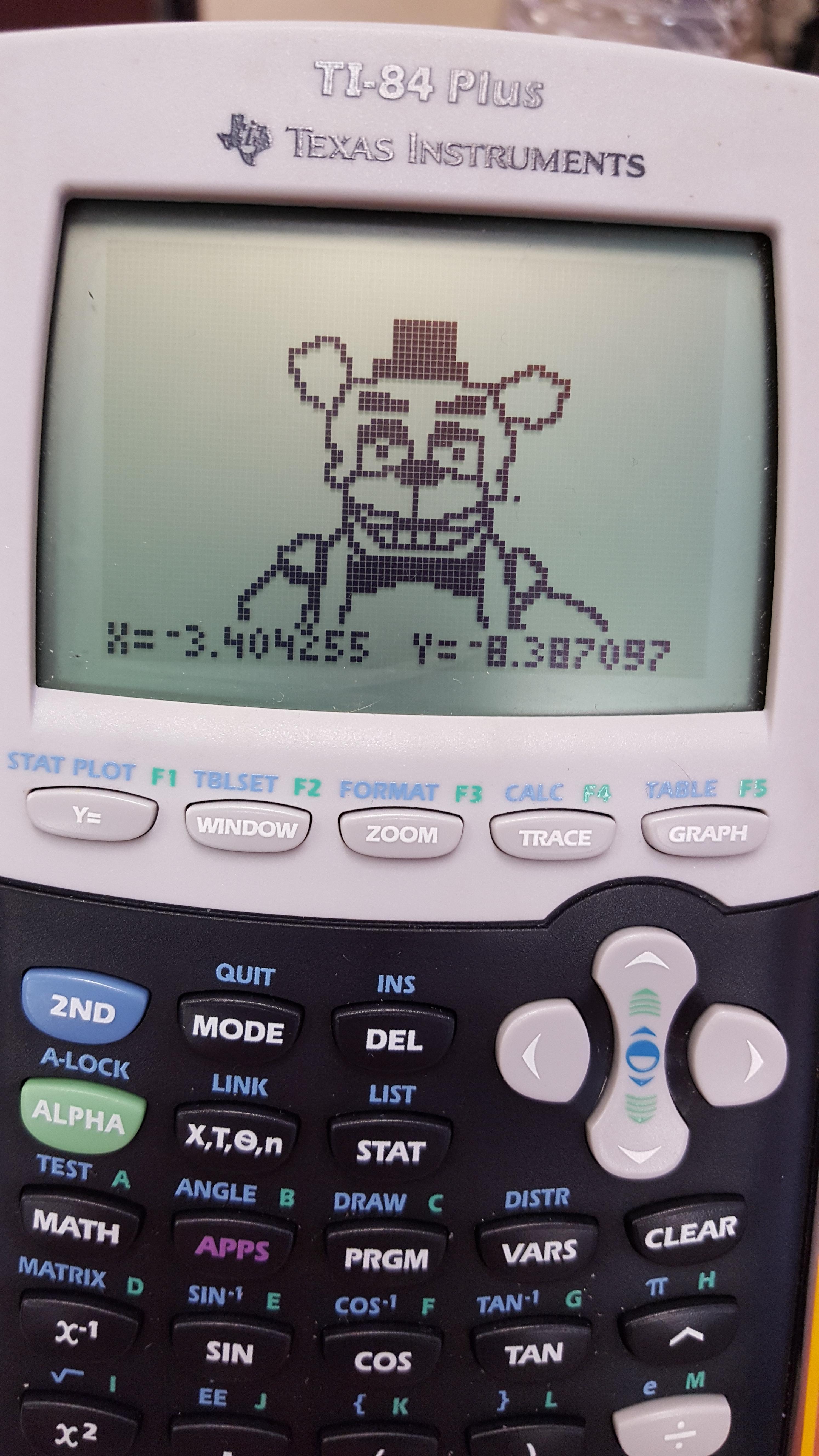 I tried to draw freddy on the calculator at school fivenightsatfreddys