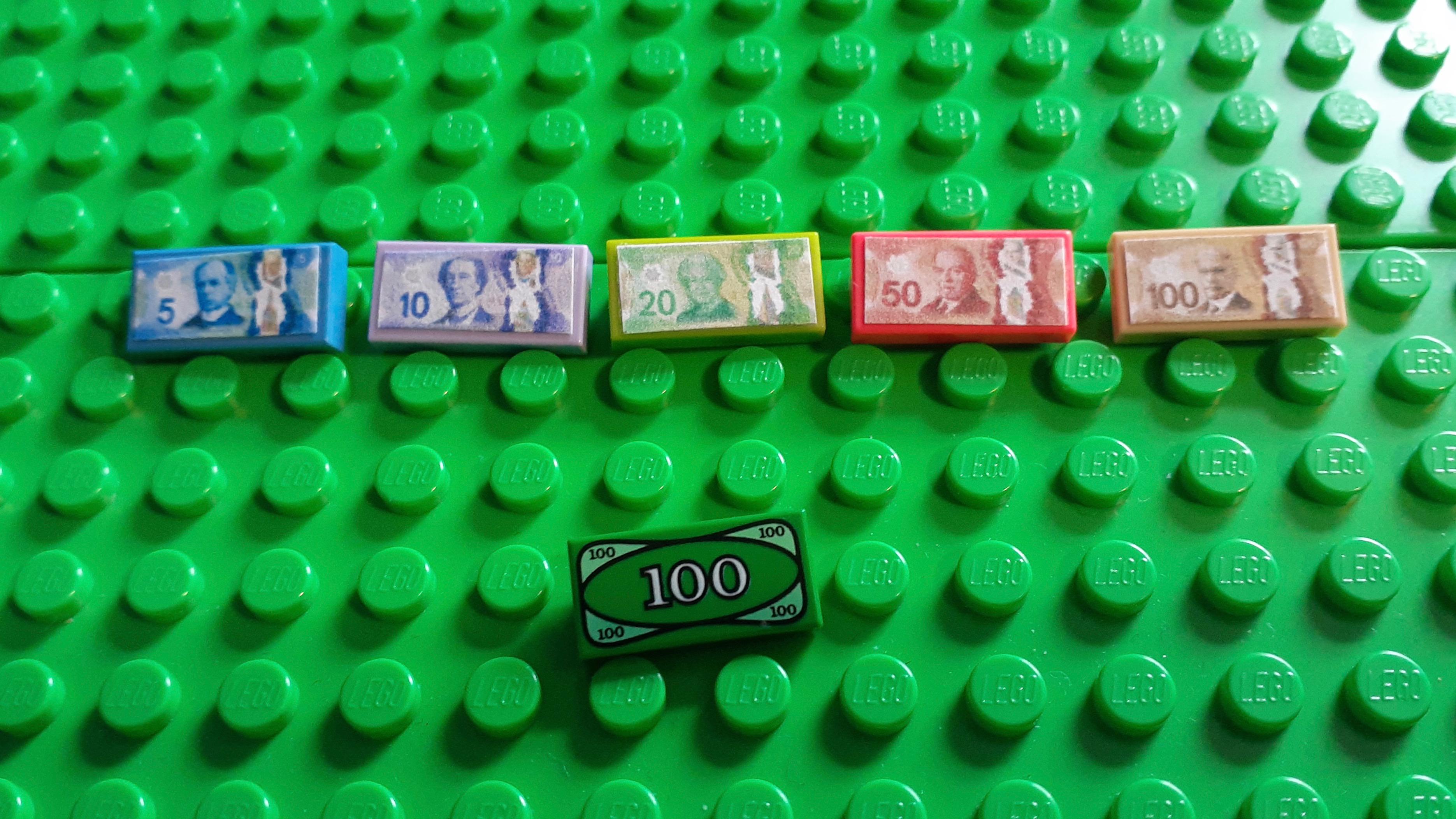 Growing up a Canadian LEGO fanatic, the banknote pieces Lego uses
