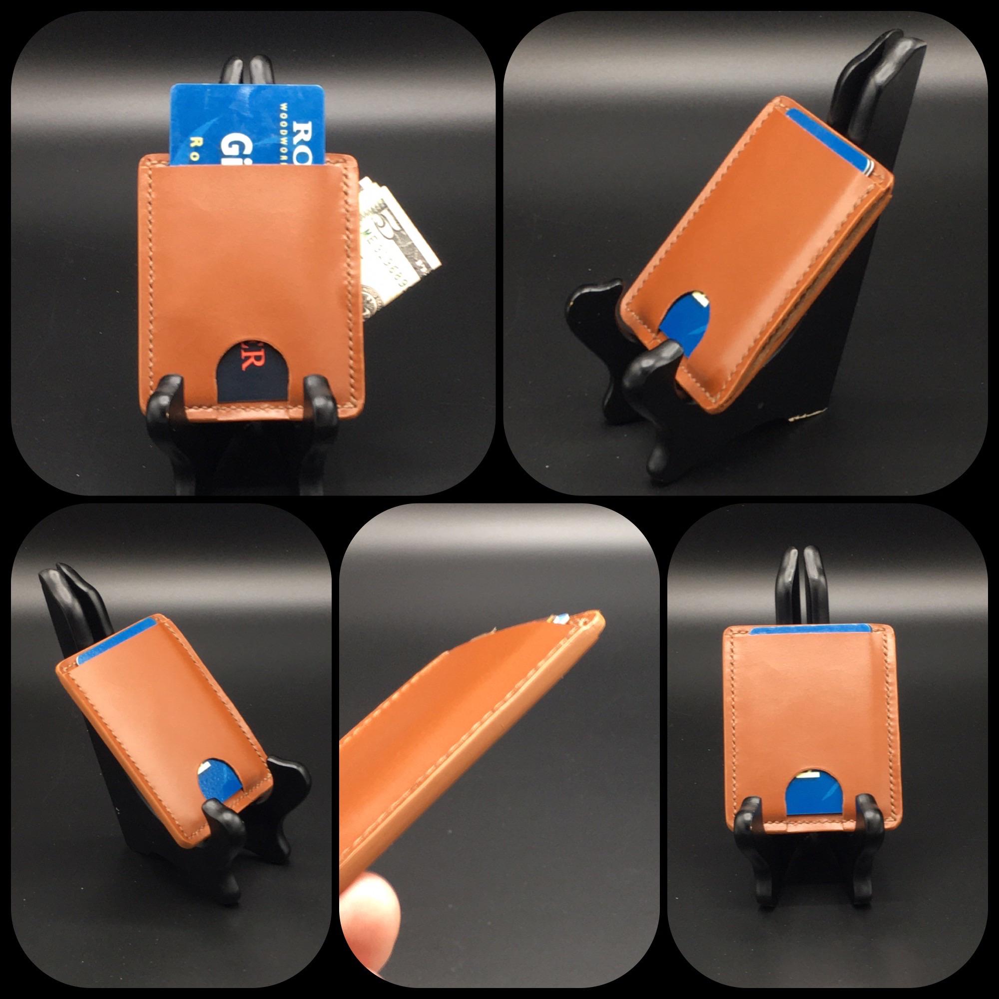 I made a minimal wallet with credit card thumb sliders r/Leathercraft