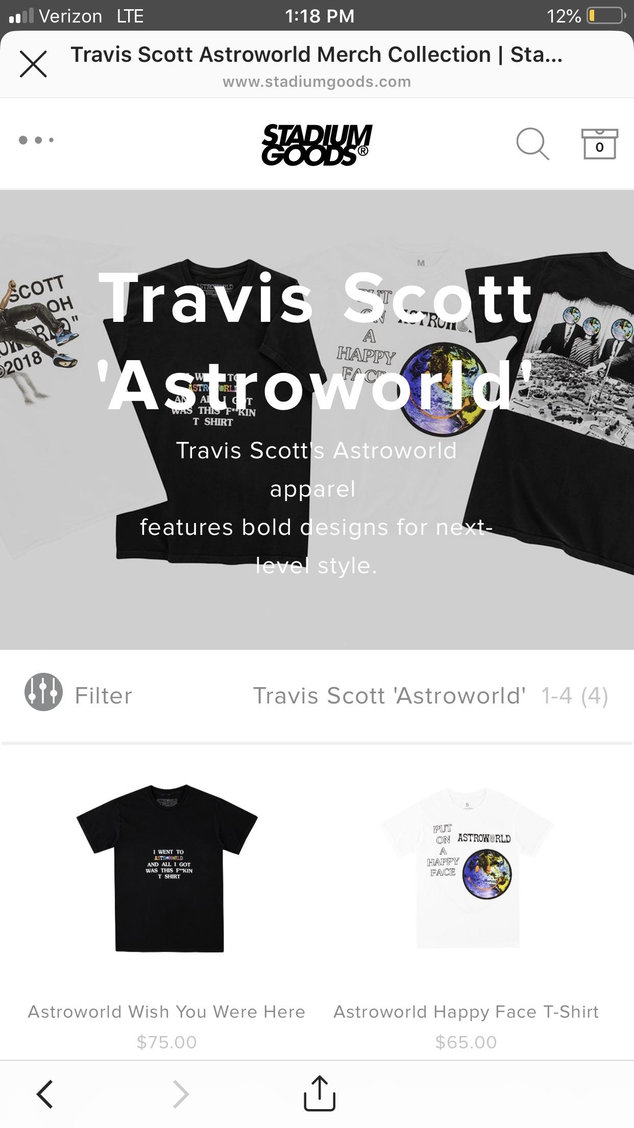 Stadium goods is selling Travis merch if yall missed out r/travisscott