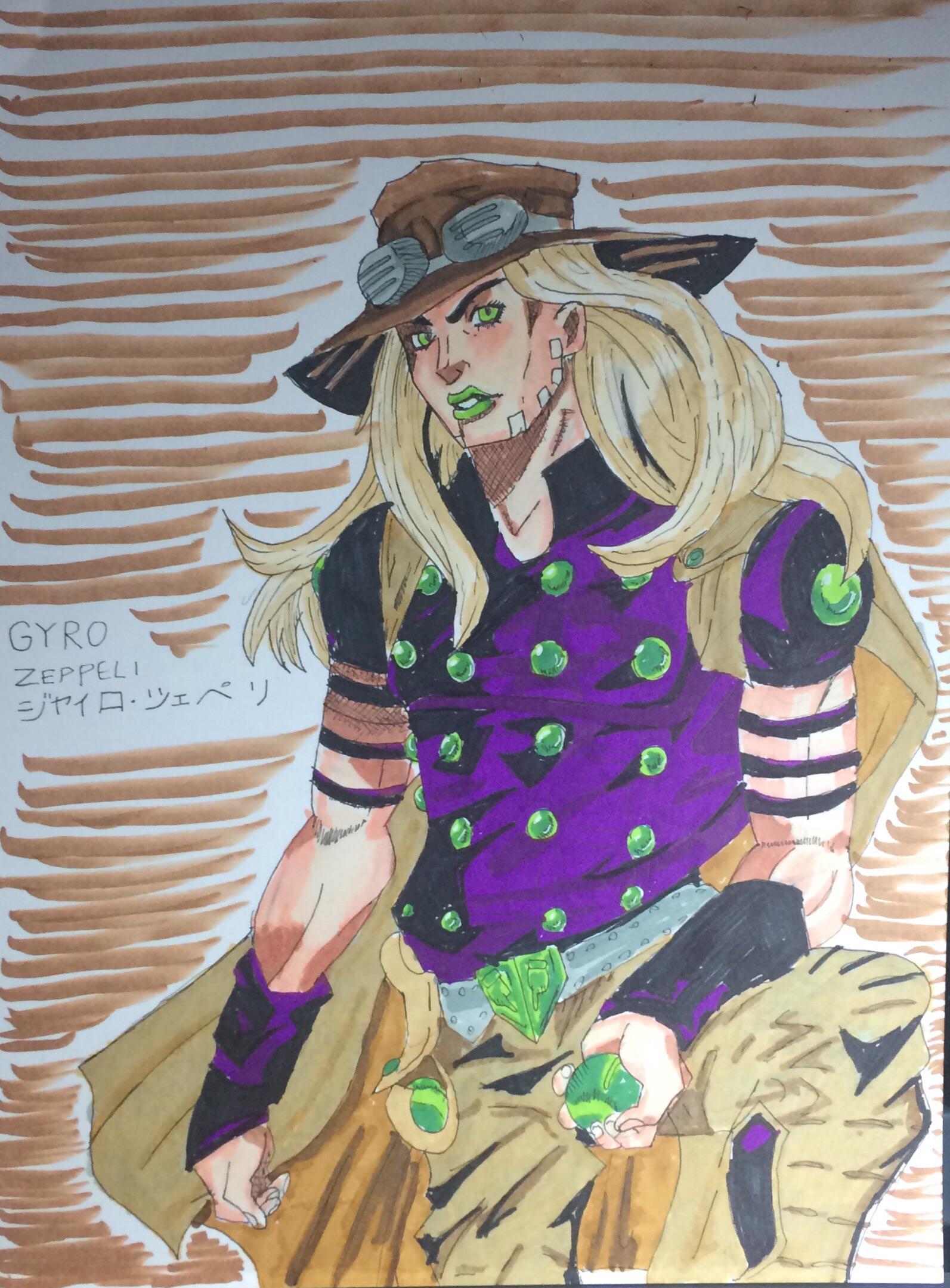 [Fanart] Gyro Zeppeli. This took me 3 hours r/StardustCrusaders