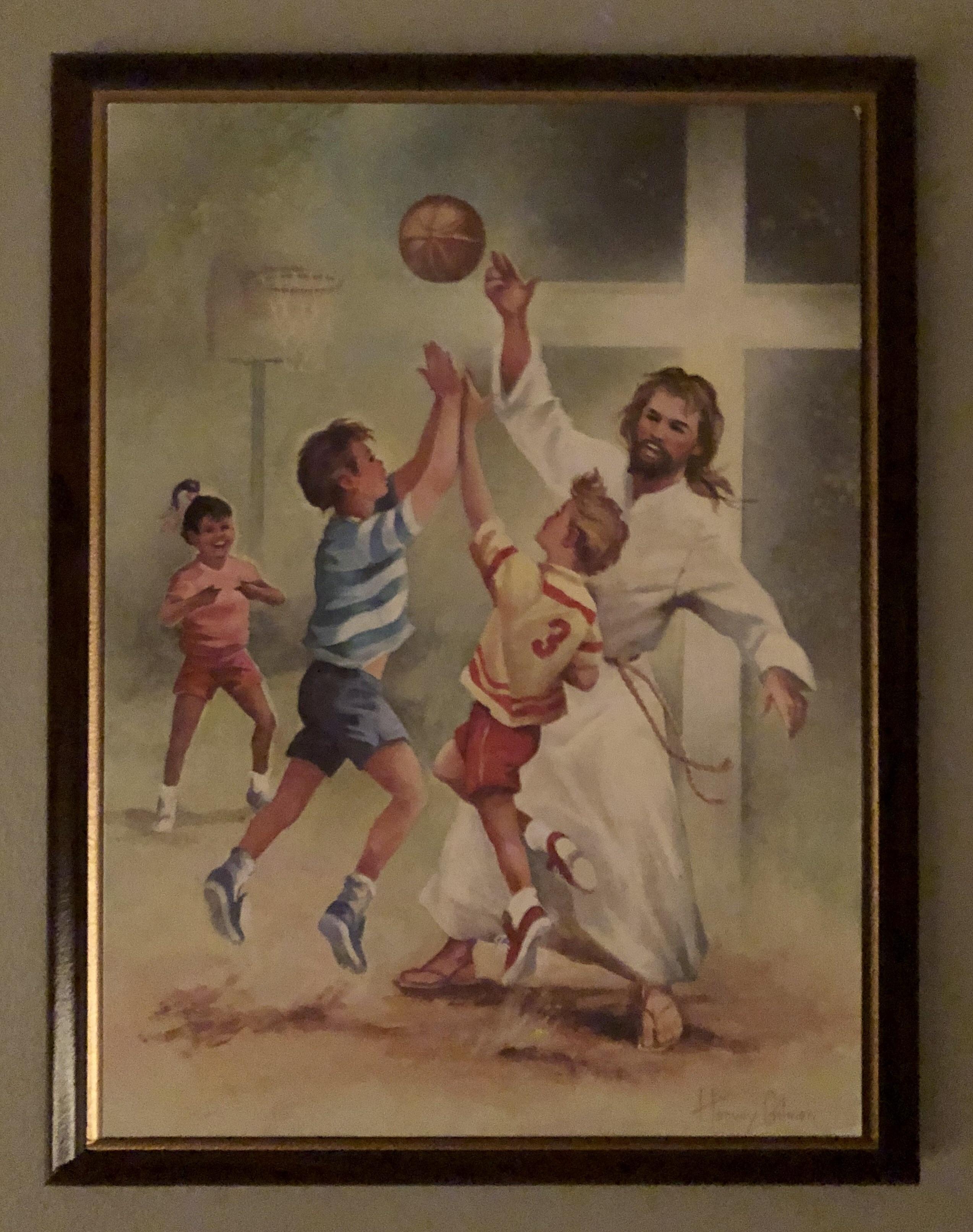 I see your Jesus playing baseball, and I raise you a Jesus playing