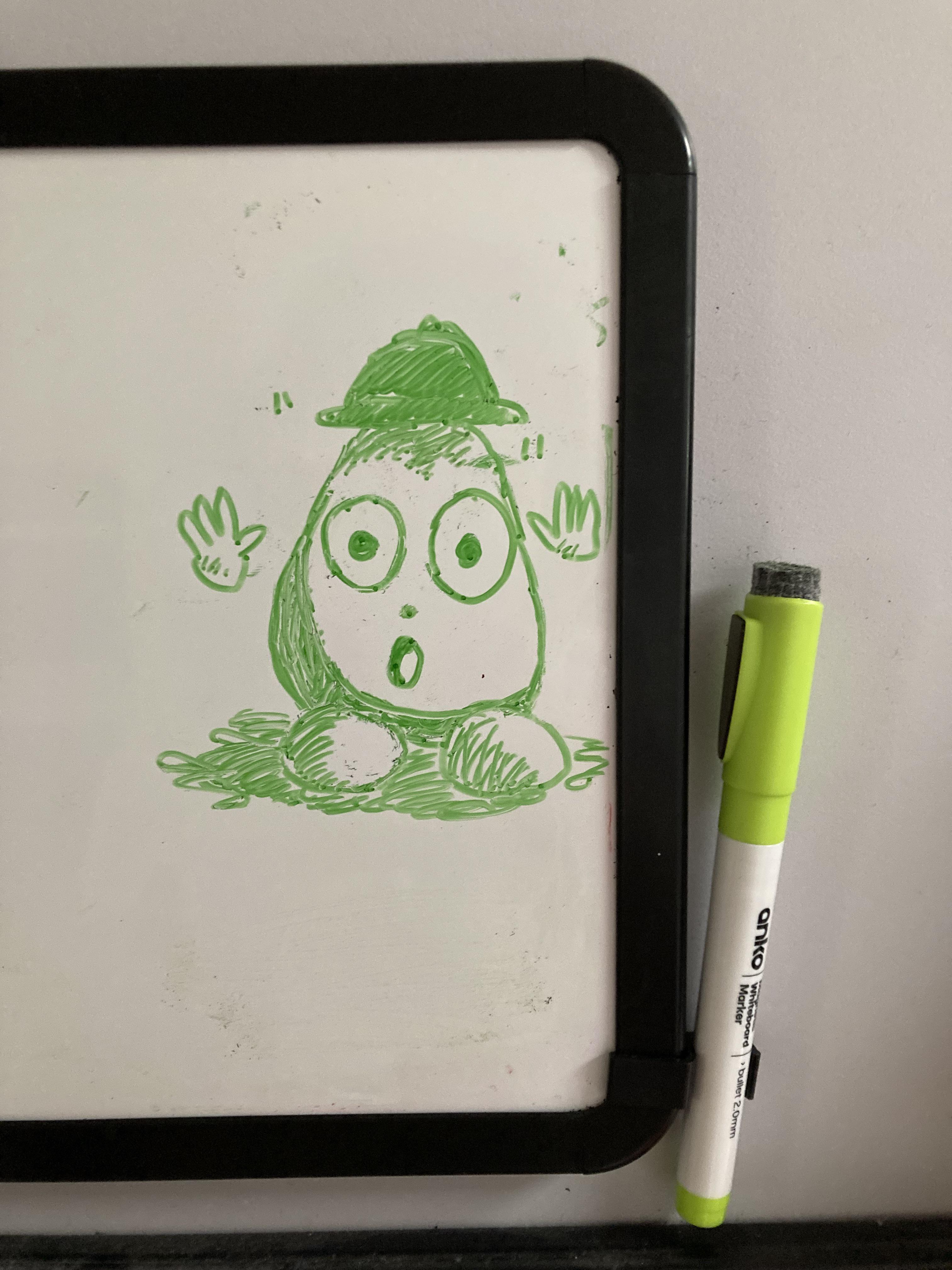 My brother drew Doodle Dip on the kitchen whiteboard r/Vinesauce