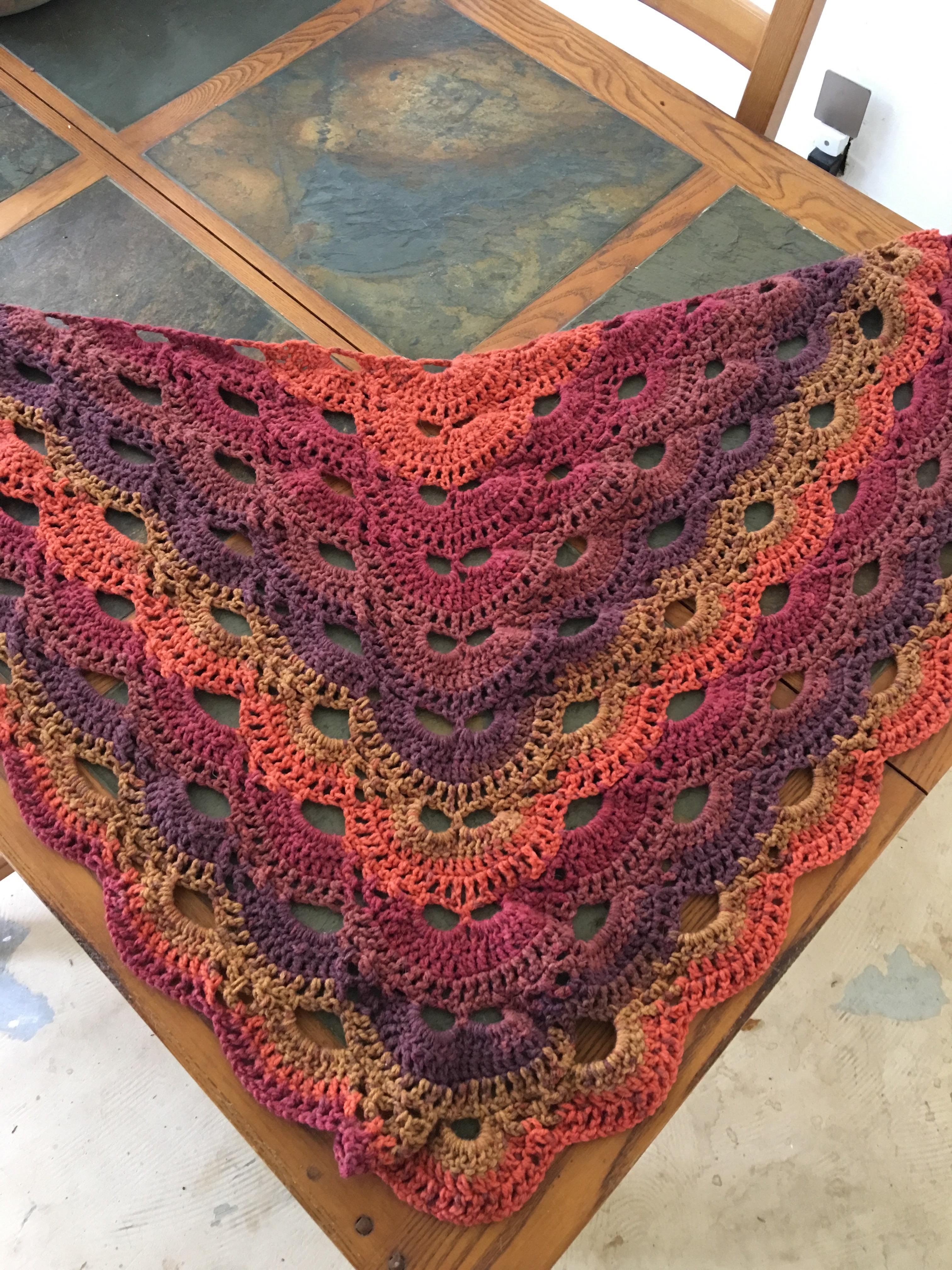 Finished my first Virus Shawl r/crochet