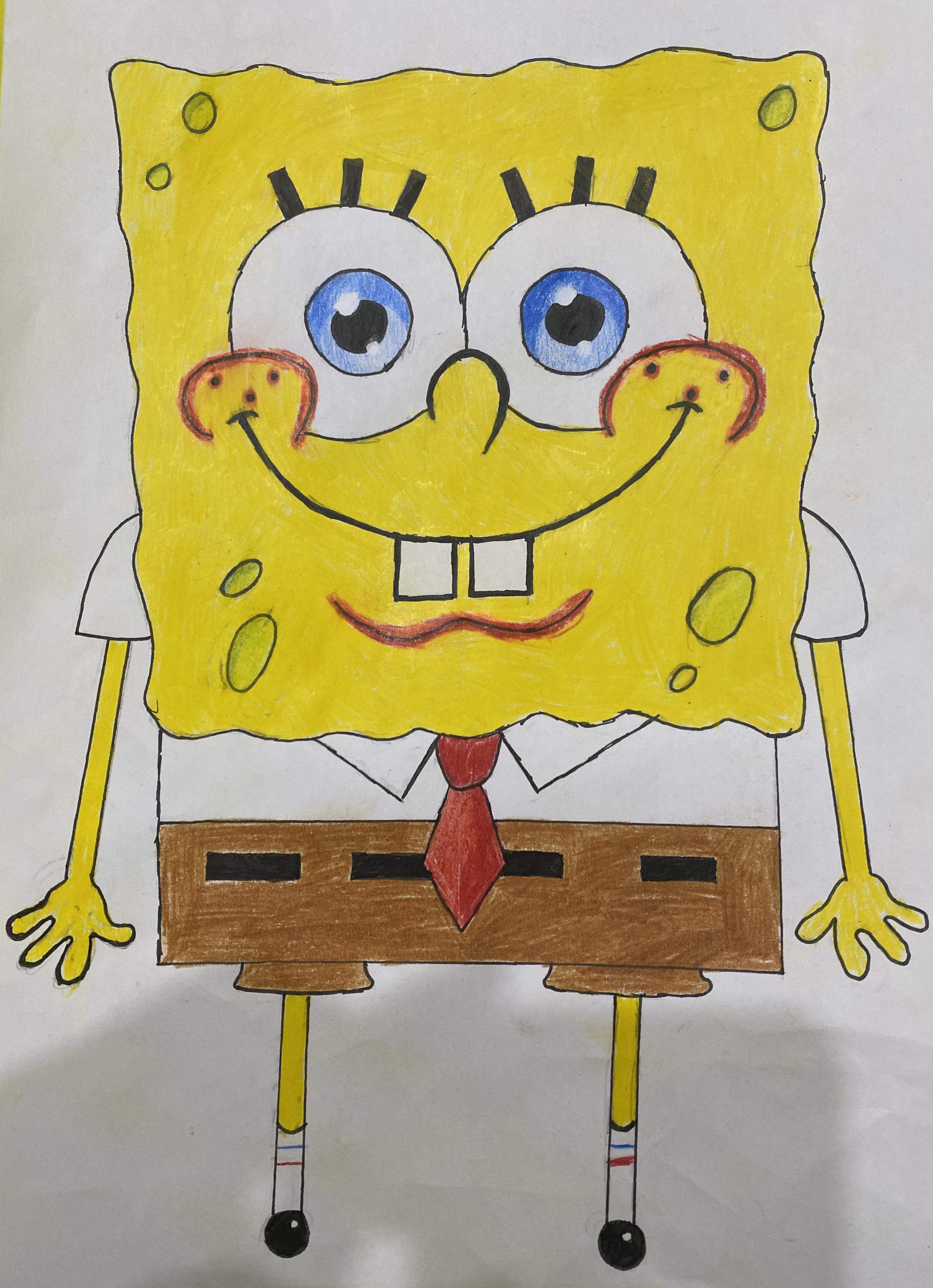 SpongeBob, Me, colouring pencils r/fanart