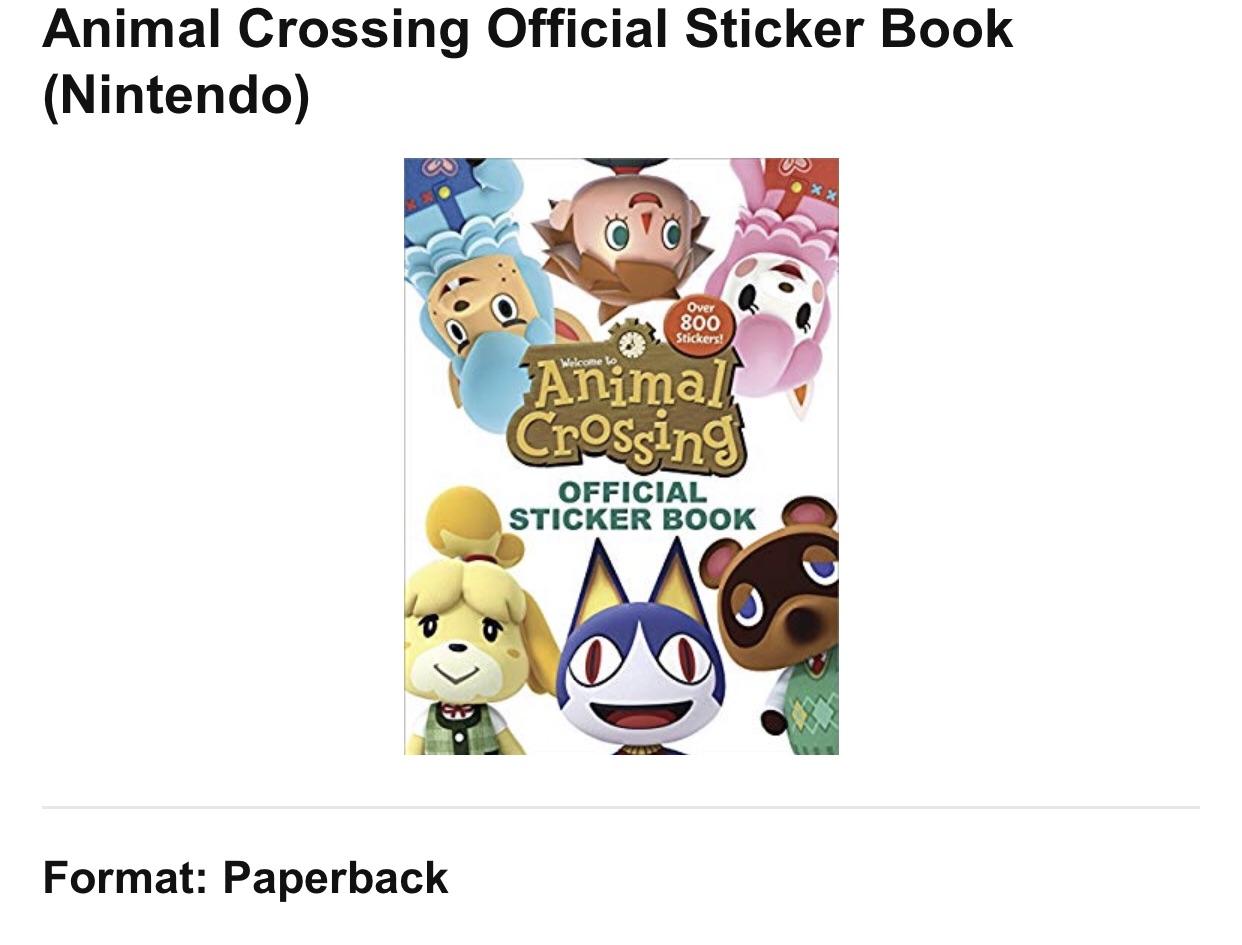 Animal Crossing sticker book to be released on the 8th January 2019 on