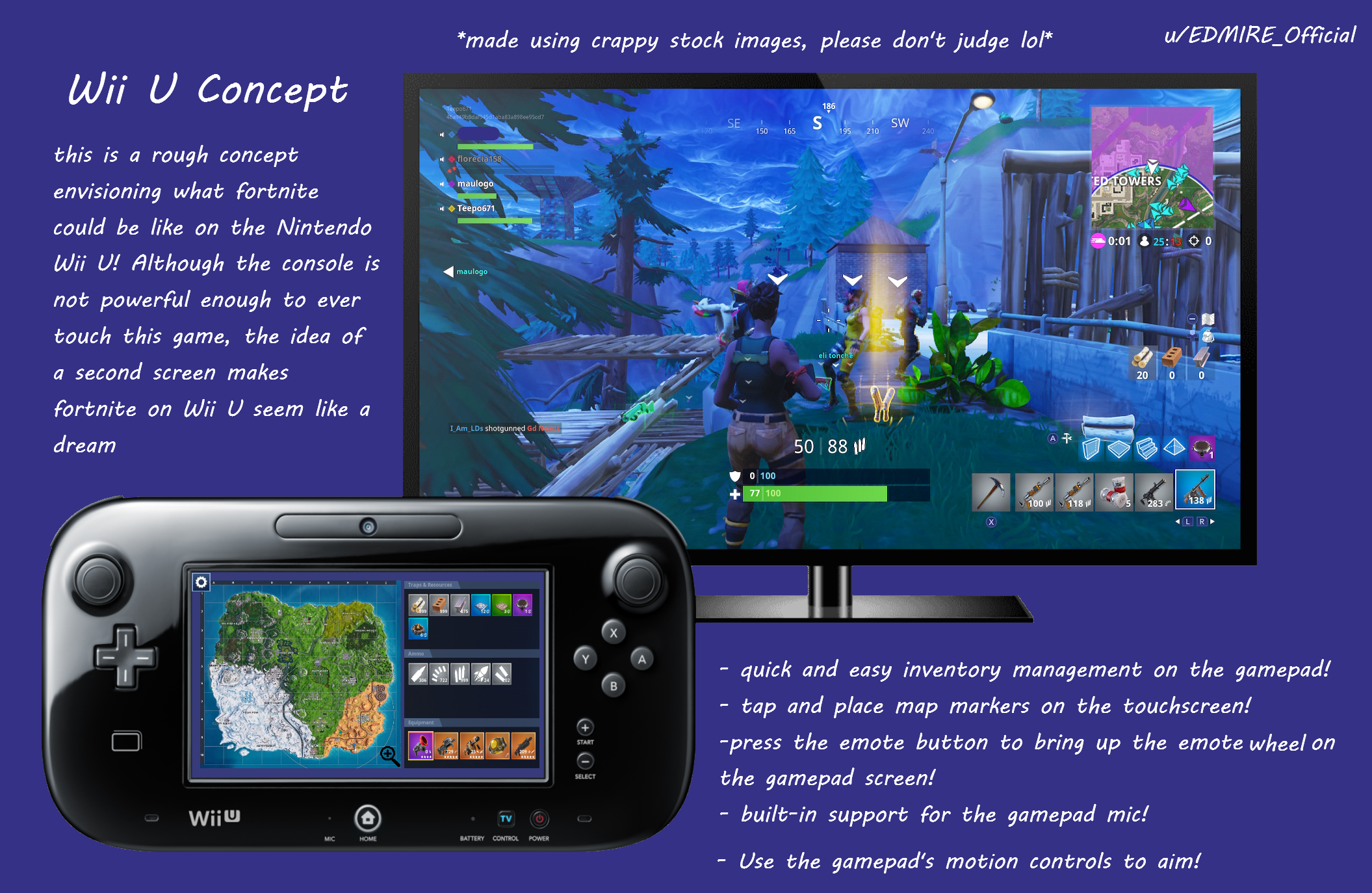 A rough concept of Fortnite on Wii U (Needs some work) r/FortNiteBR