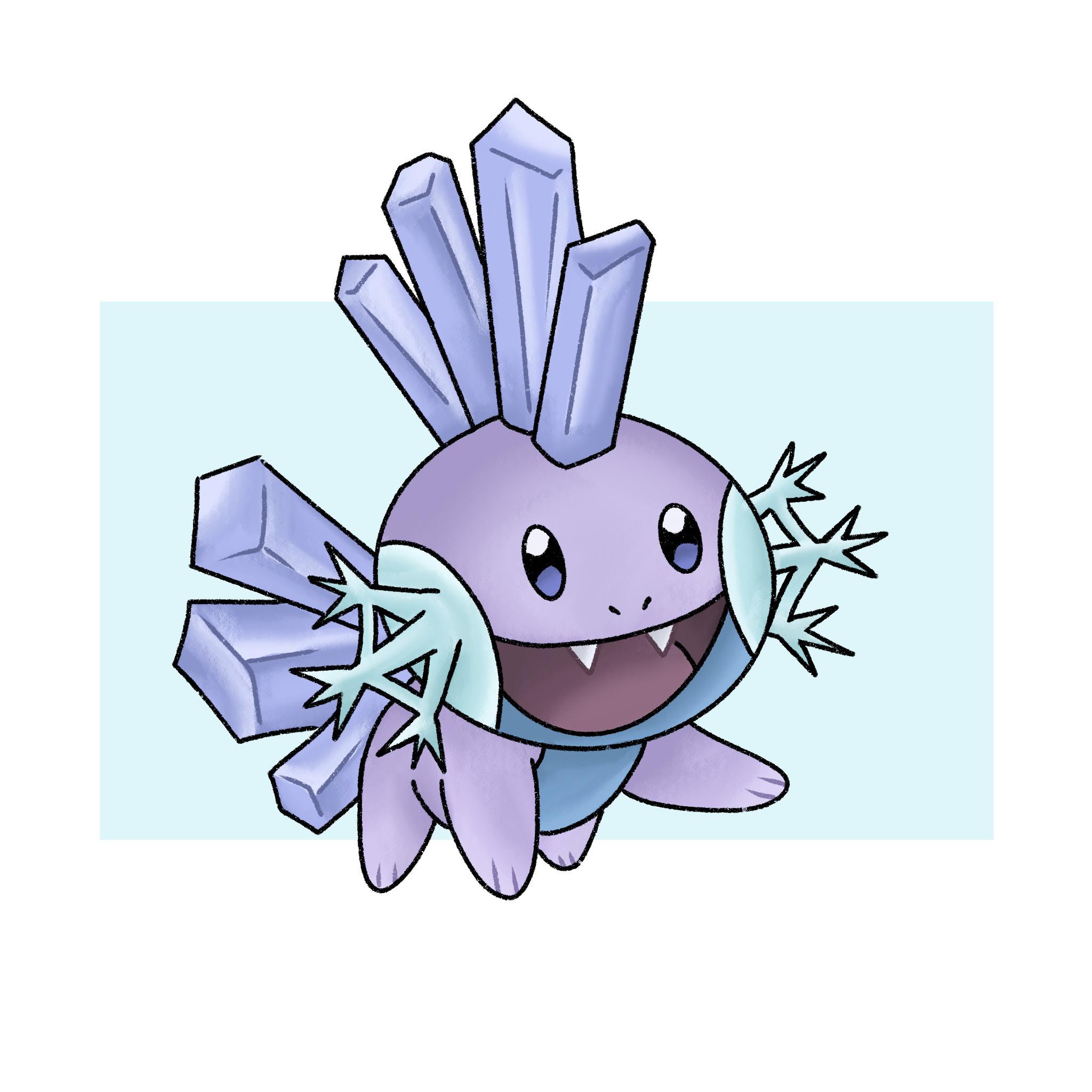 [OC] Ice type mudkip! Pt.1 of drawing my team members in my type