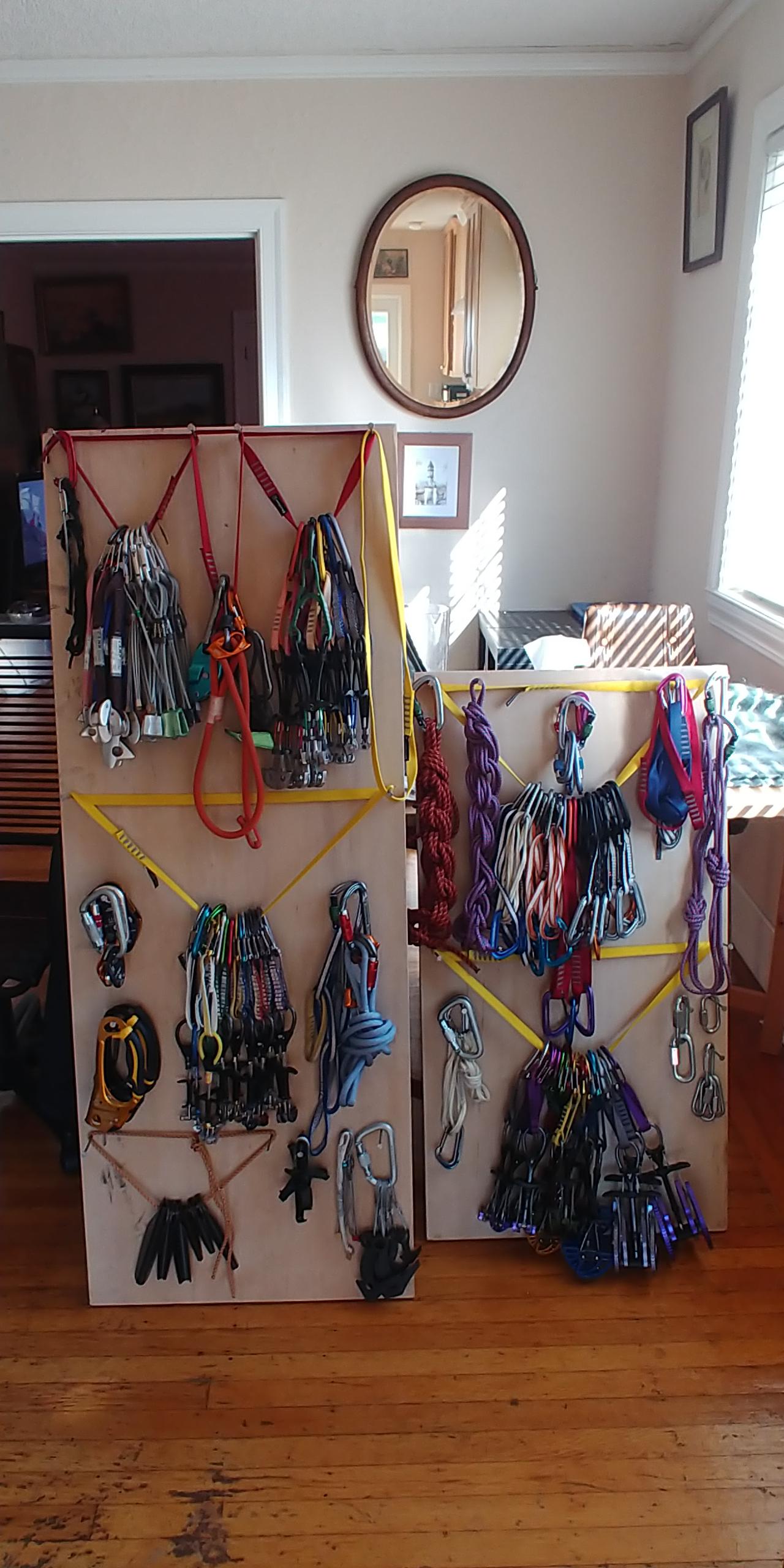 Why use an expensive pegboard when you can use plywood and nails for 1/