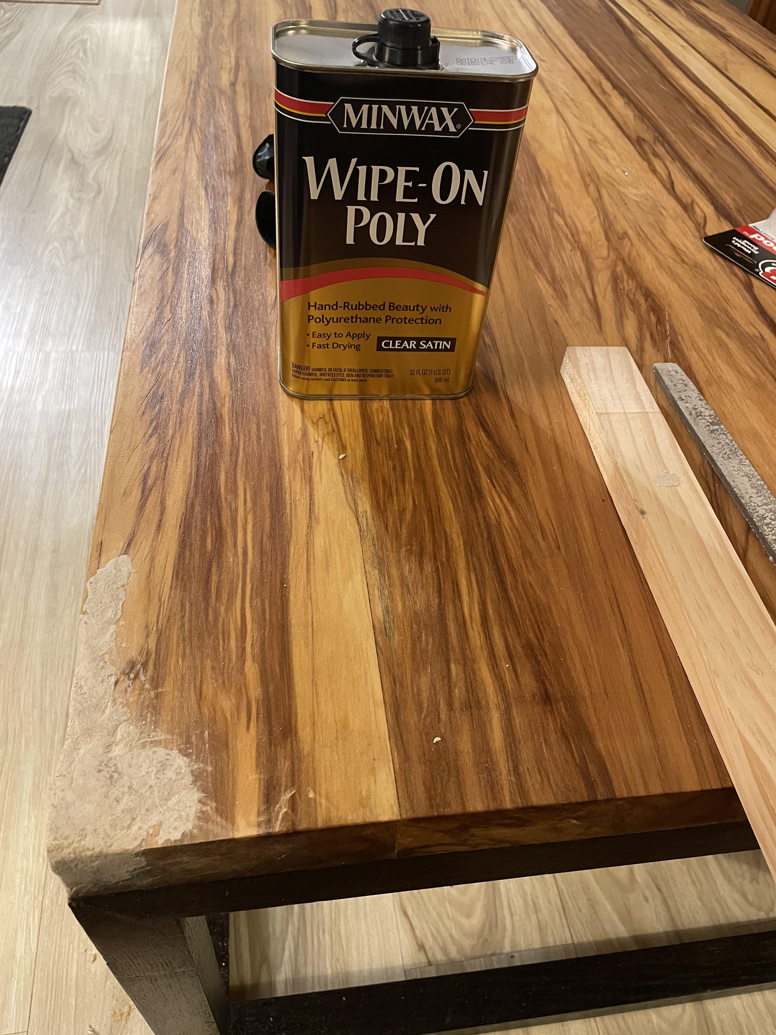 How to stain this wood table repair? : r/woodworking