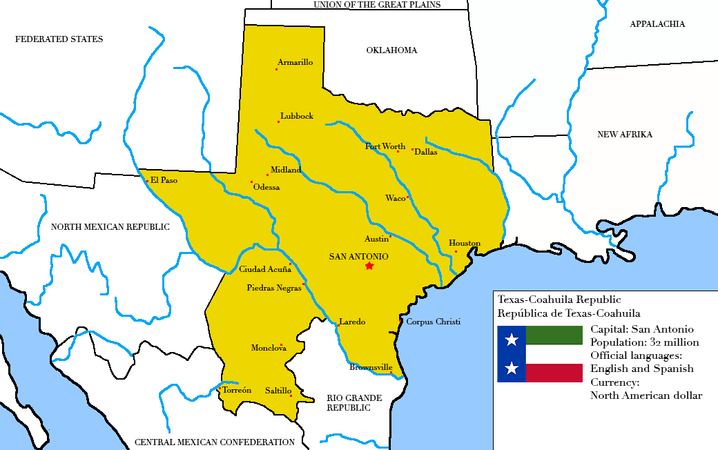 The TexasCoahuila Republic r/imaginarymaps