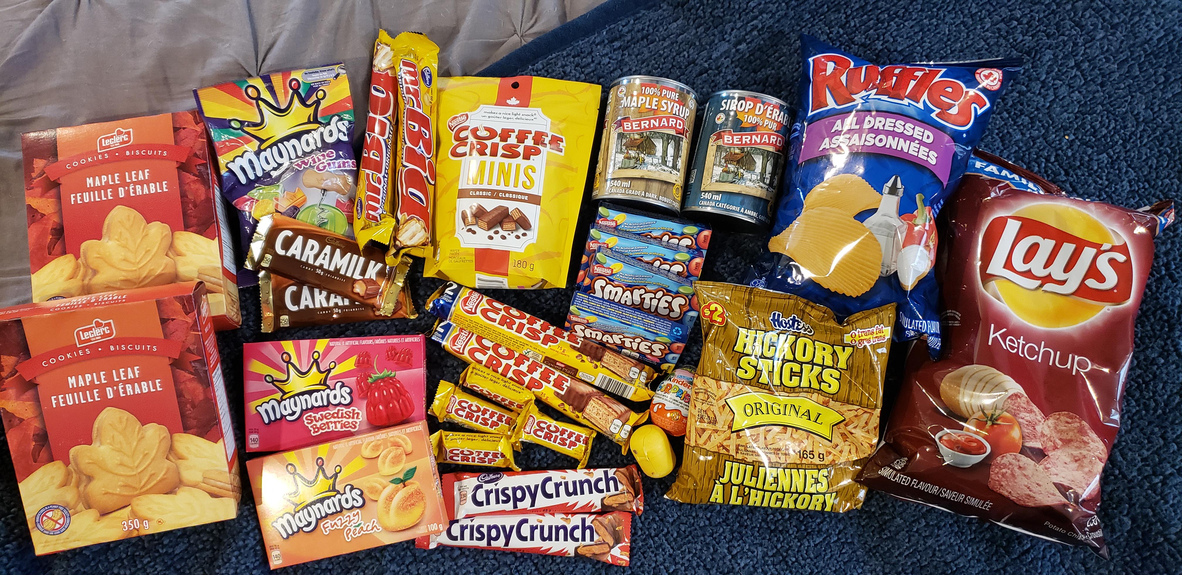 What an amazing box of Canadian snacks to the USA from u