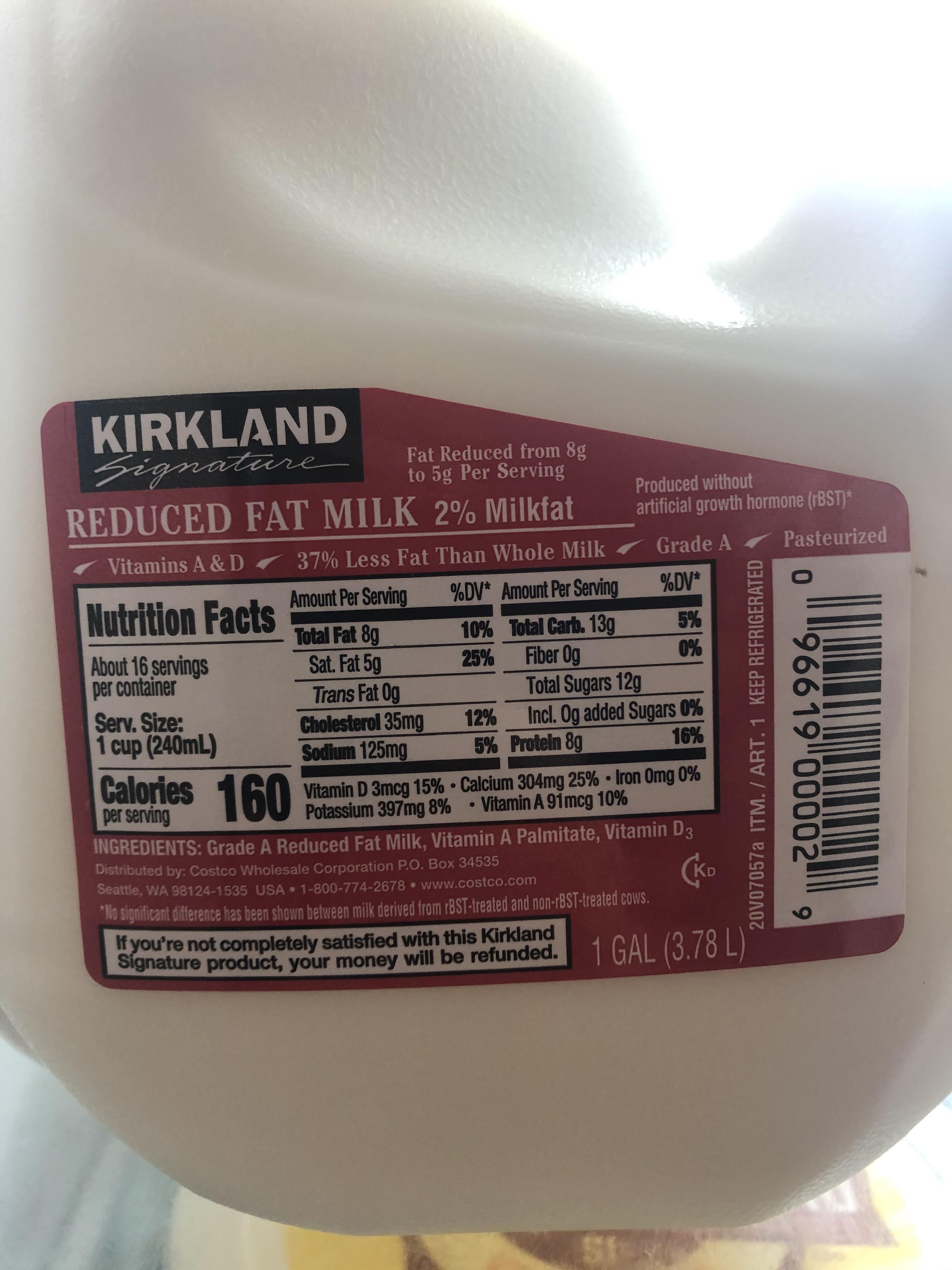Has the Red milk at Costco always been 2? I always thought it was