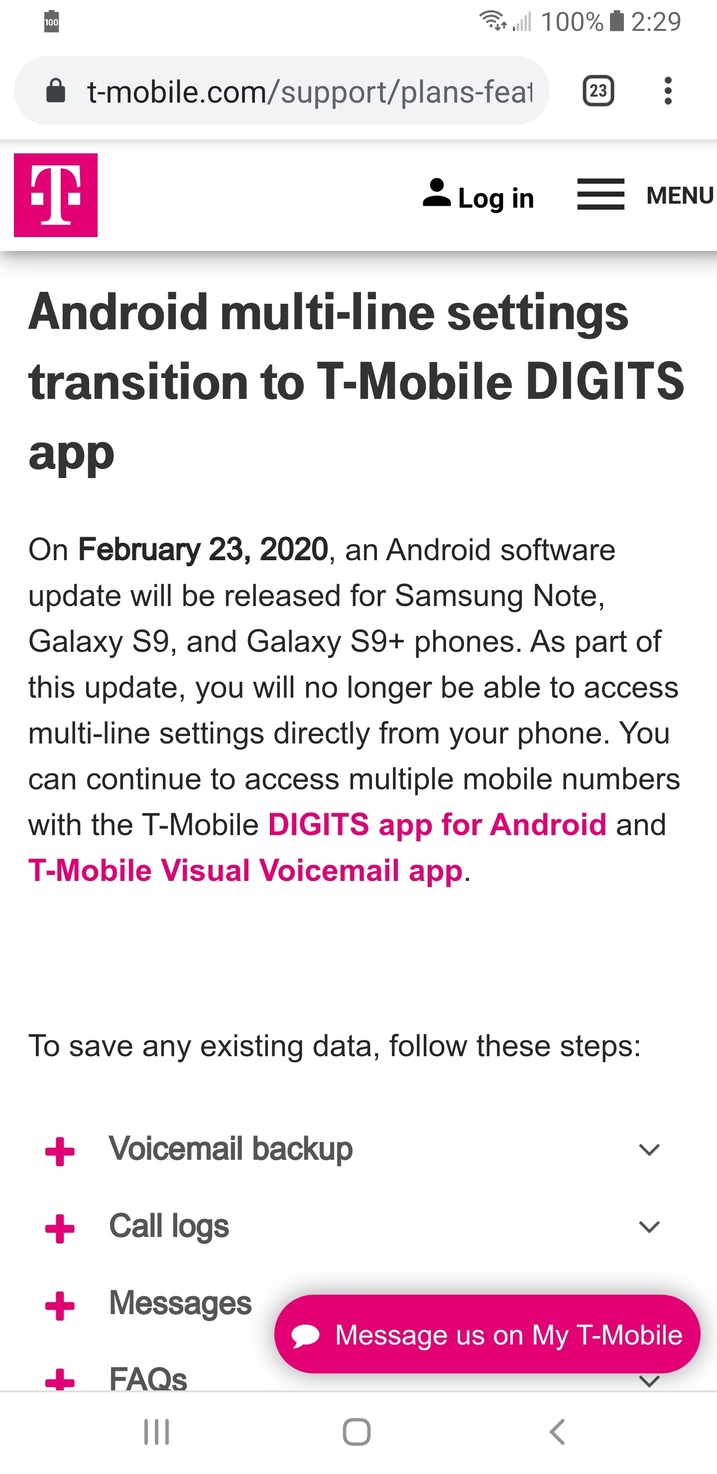 TMobile finally updated their website with the correct date, Feb 23