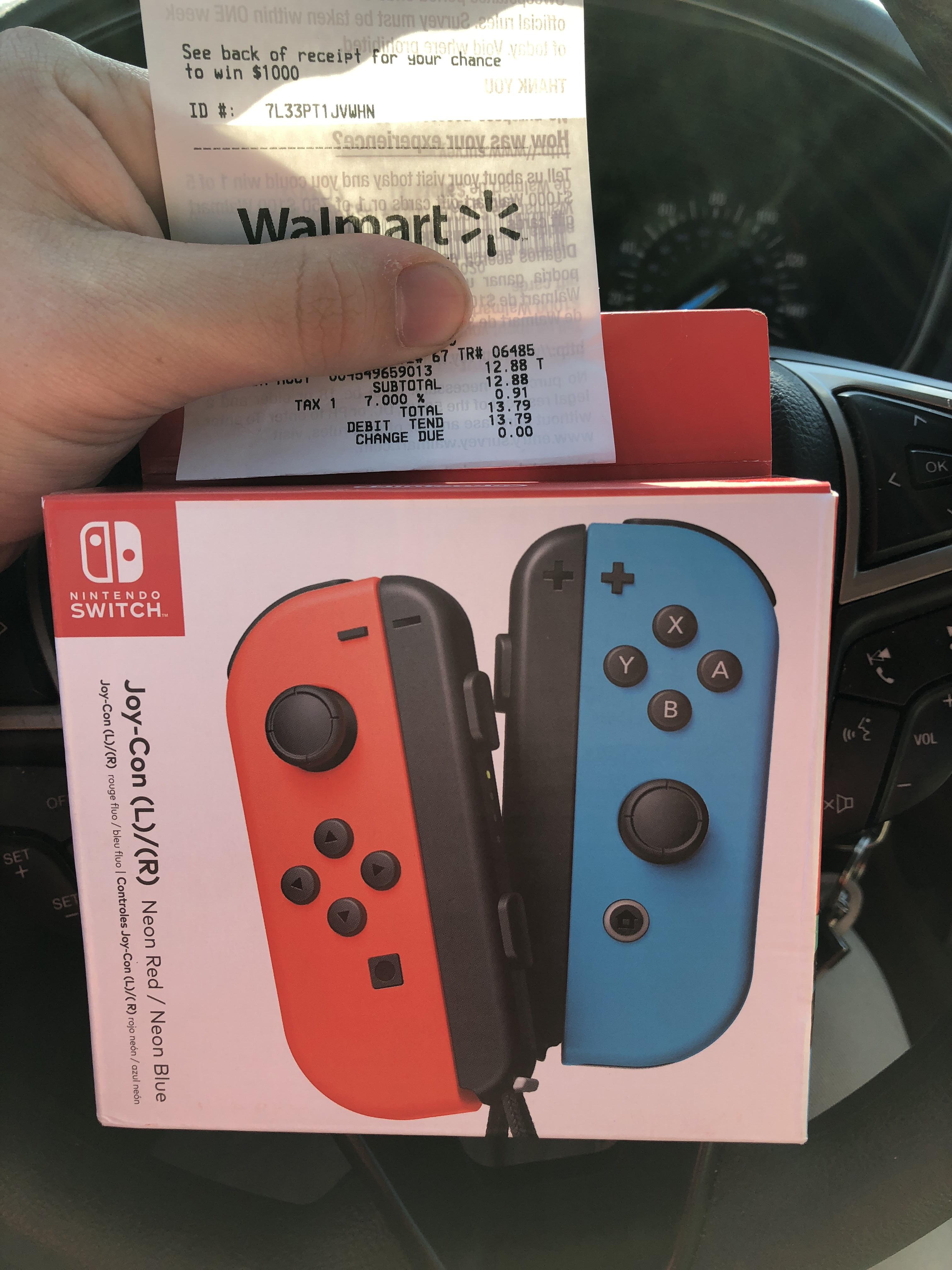 Mispriced Neon JoyCons Walmart (13.79) r/gamecollecting