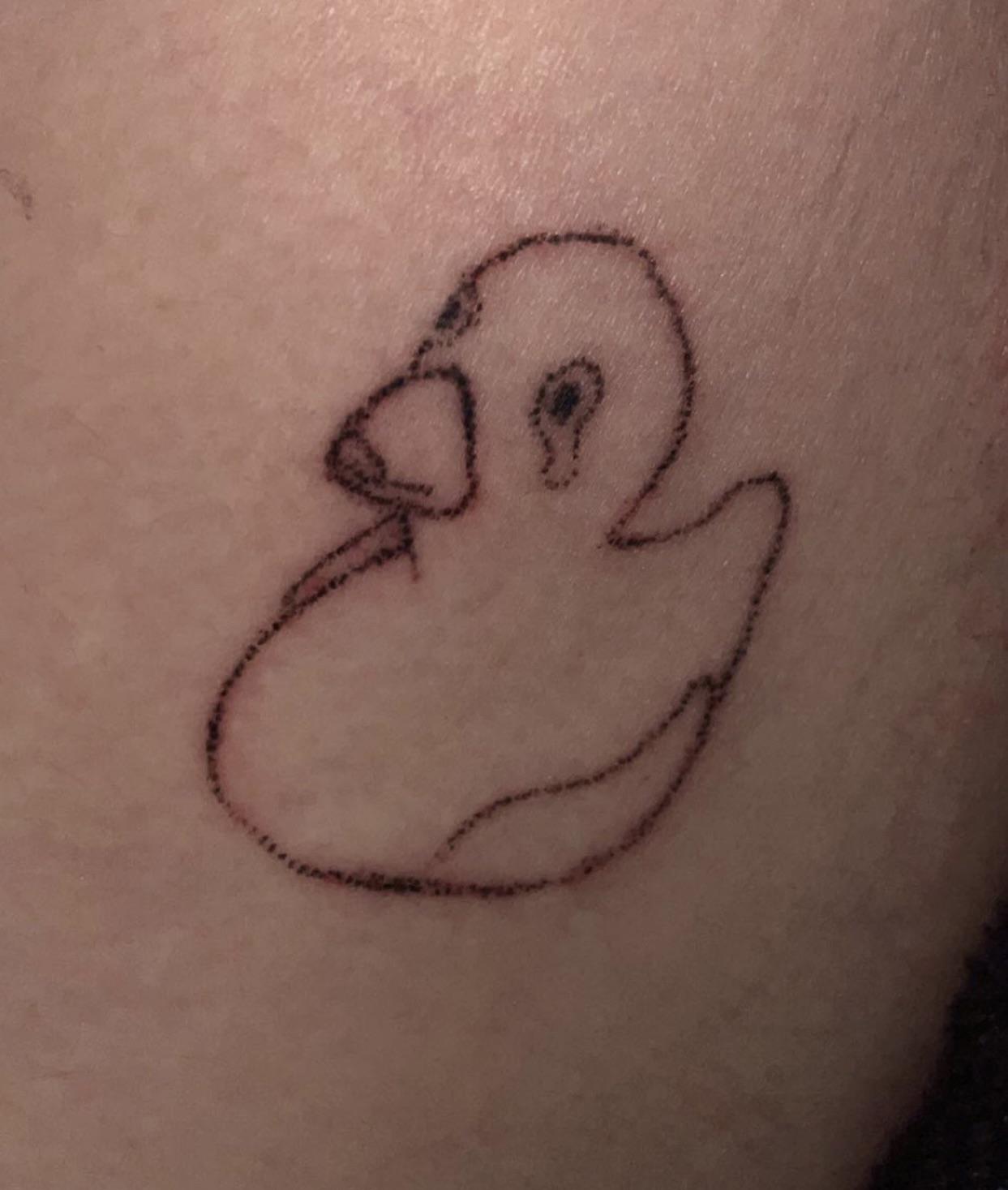 Rubber Duck Outline Tattoo